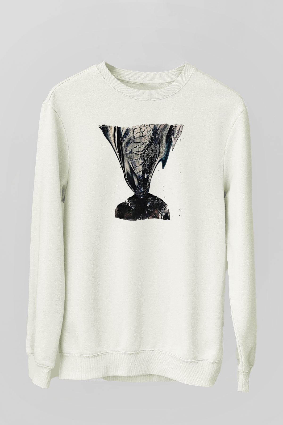 Crystal Lake Baskılı Beyaz Unisex Sweatshirt