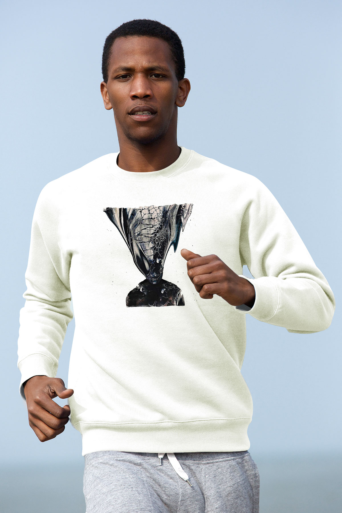 Crystal Lake Baskılı Beyaz Unisex Sweatshirt