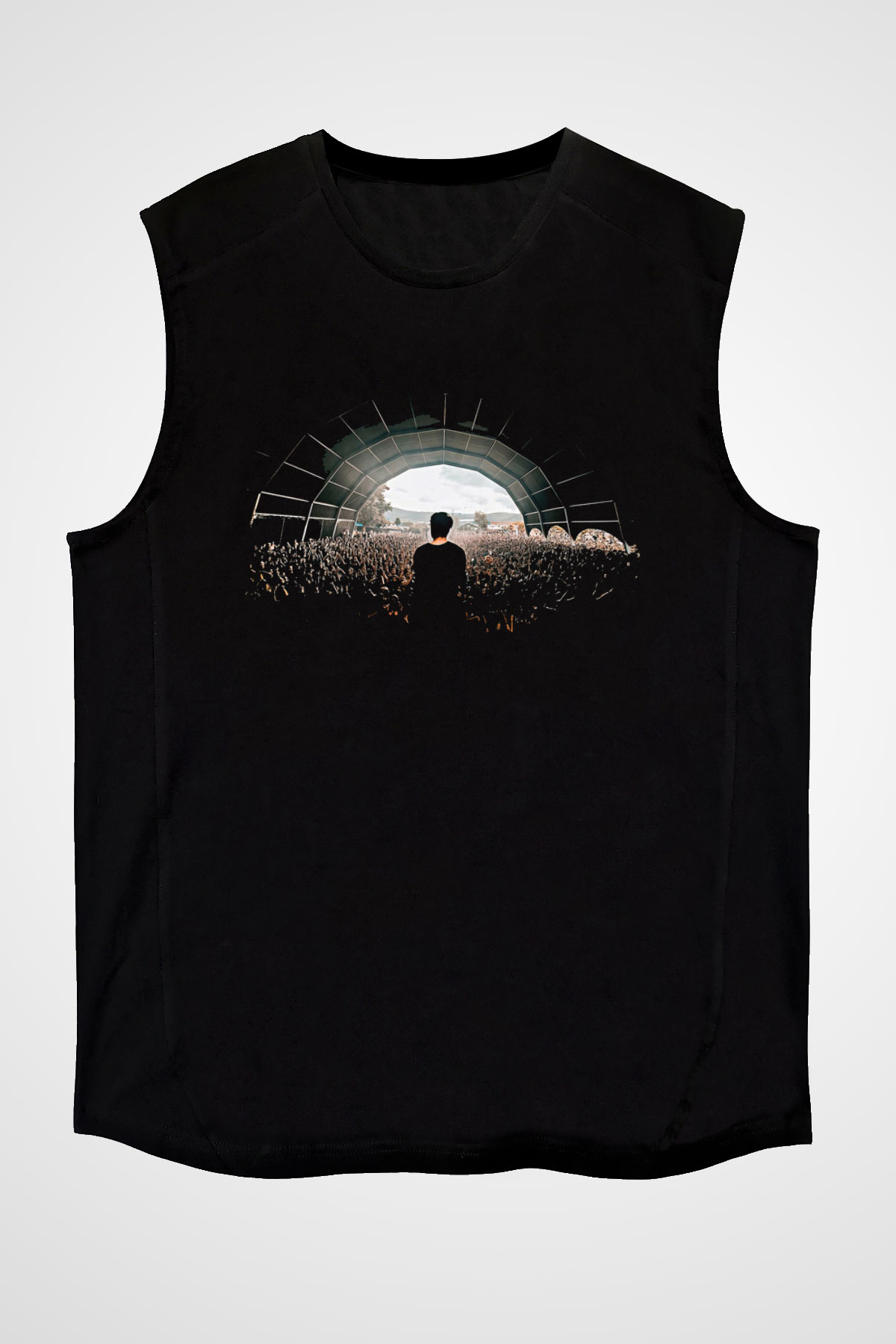 Crystal Lake Baskılı Unisex Siyah Kolsuz Tişört - Tshirt