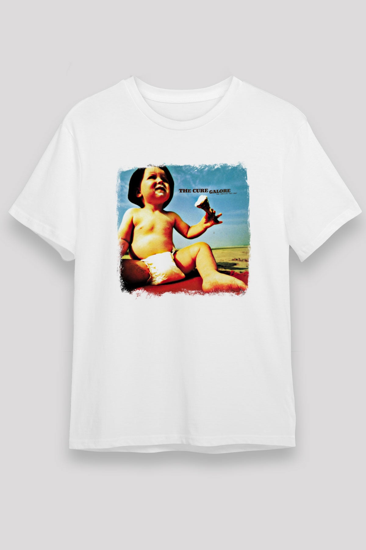Cure Baskılı Unisex Beyaz Tişört