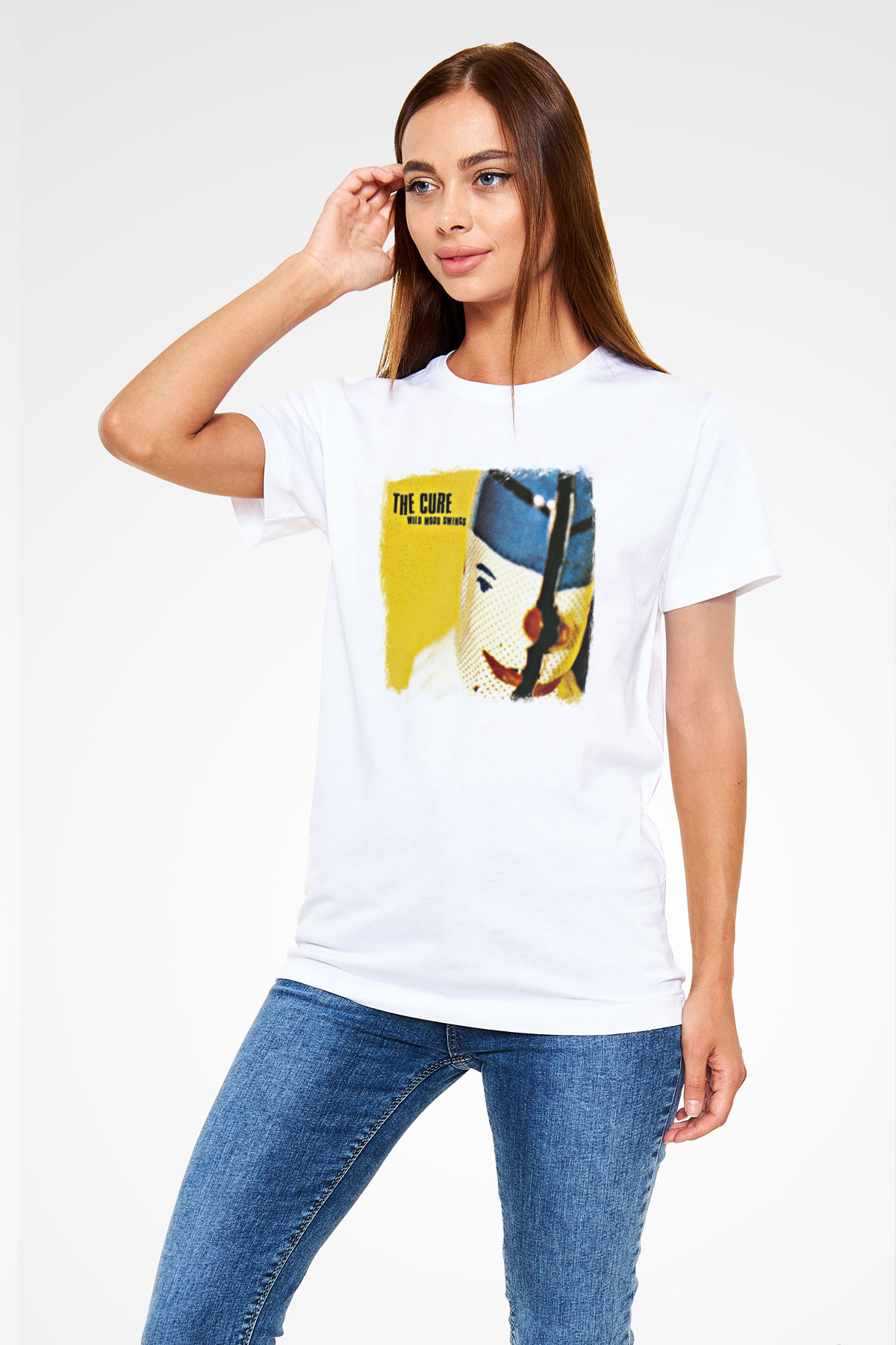 Cure Baskılı Unisex Beyaz Tişört
