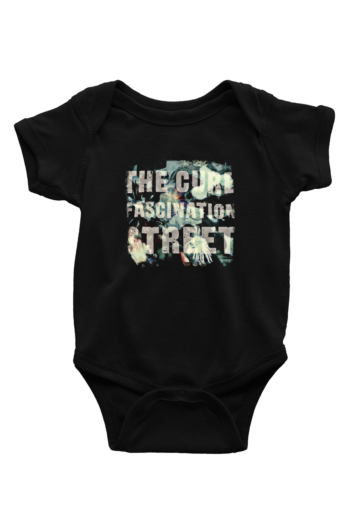 Cure Baskılı Unisex Siyah Bebek Body - Zıbın