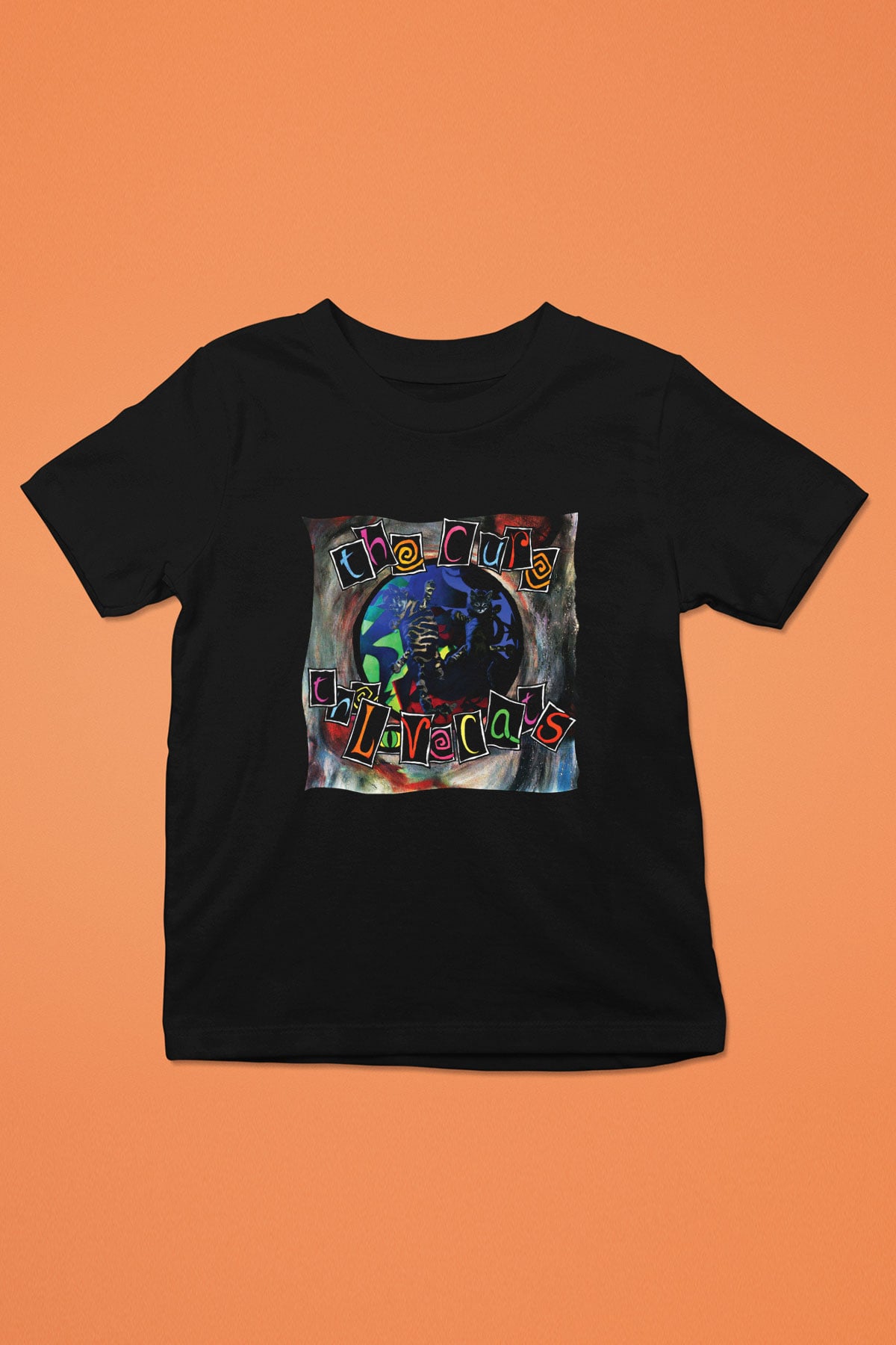 Cure Baskılı Unisex Siyah Çocuk Tişört