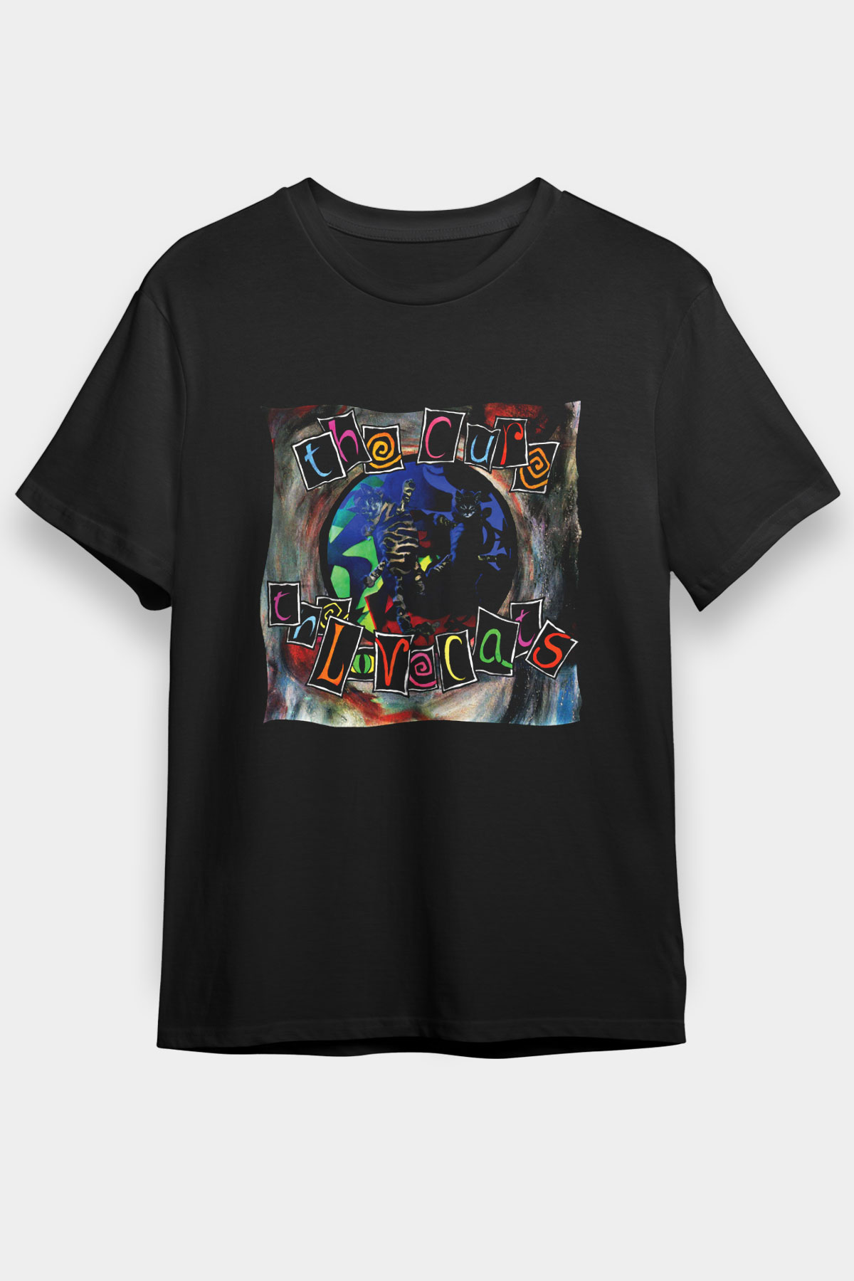 Cure Baskılı Unisex Siyah Tişört
