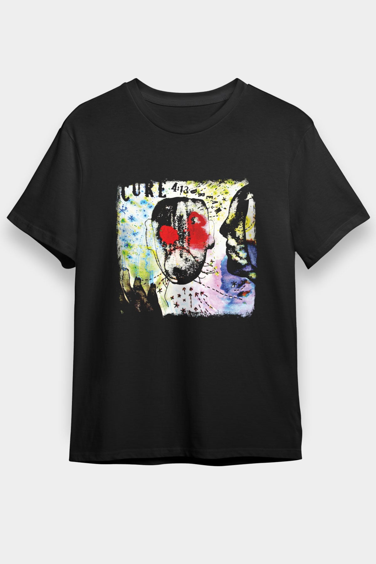 Cure Baskılı Unisex Siyah Tişört