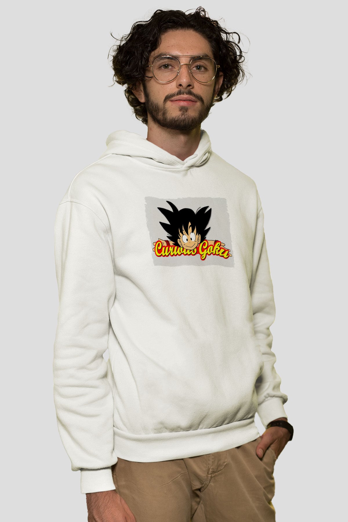 Curious George Beyaz Unisex Hoodie