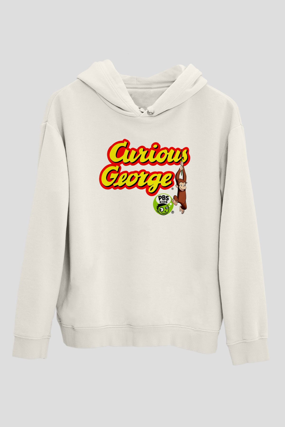 Curious George Beyaz Unisex Hoodie