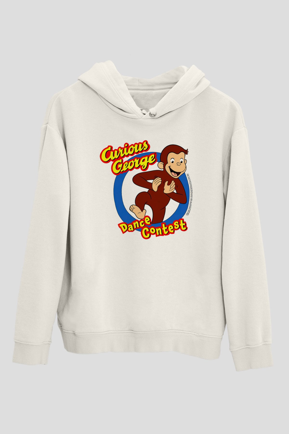 Curious George Beyaz Unisex Hoodie