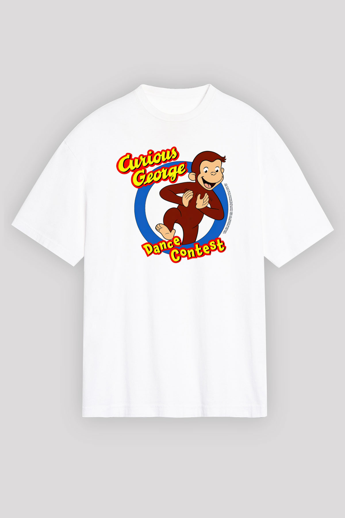 Curious George Beyaz Oversize Tişört Oversize T-shirt