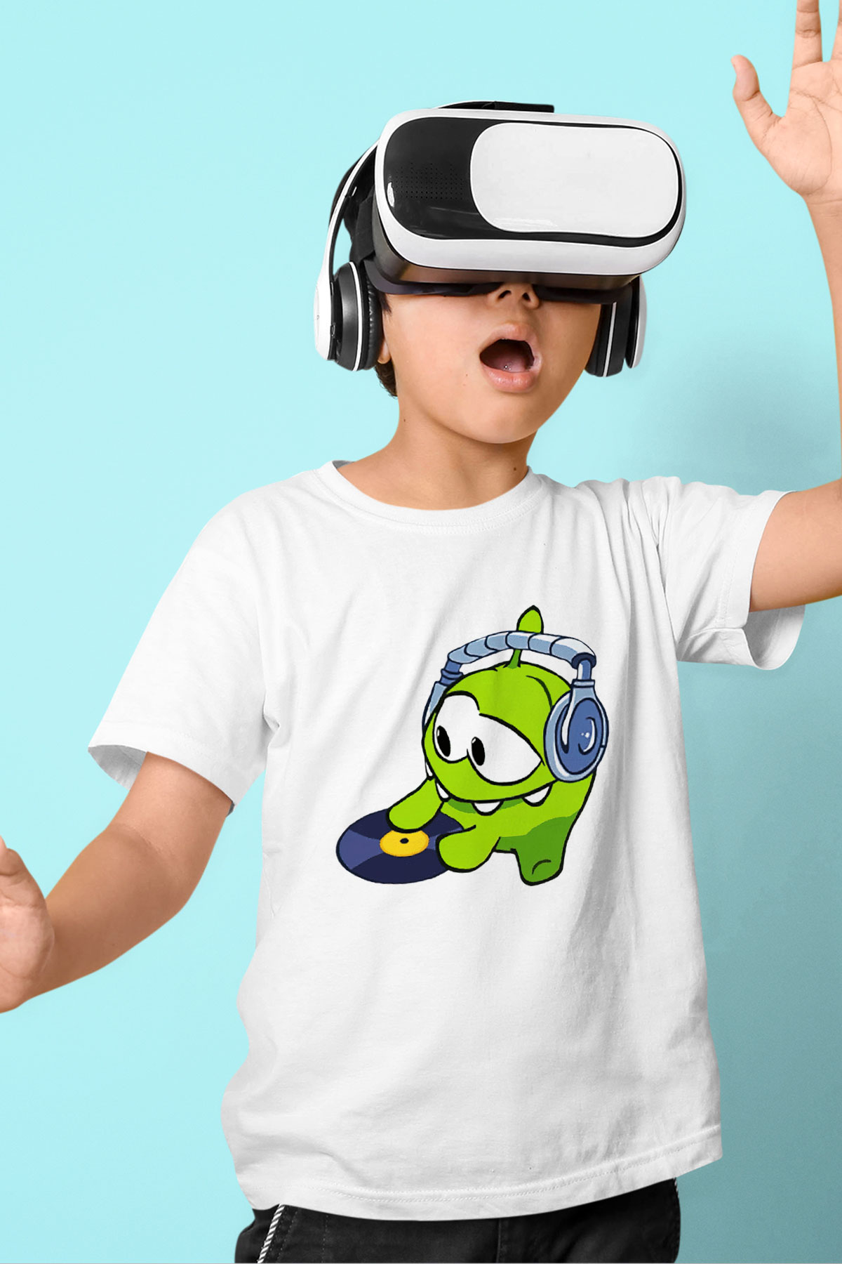 Cut the Rope Baskılı Beyaz Unisex Çocuk Tişört