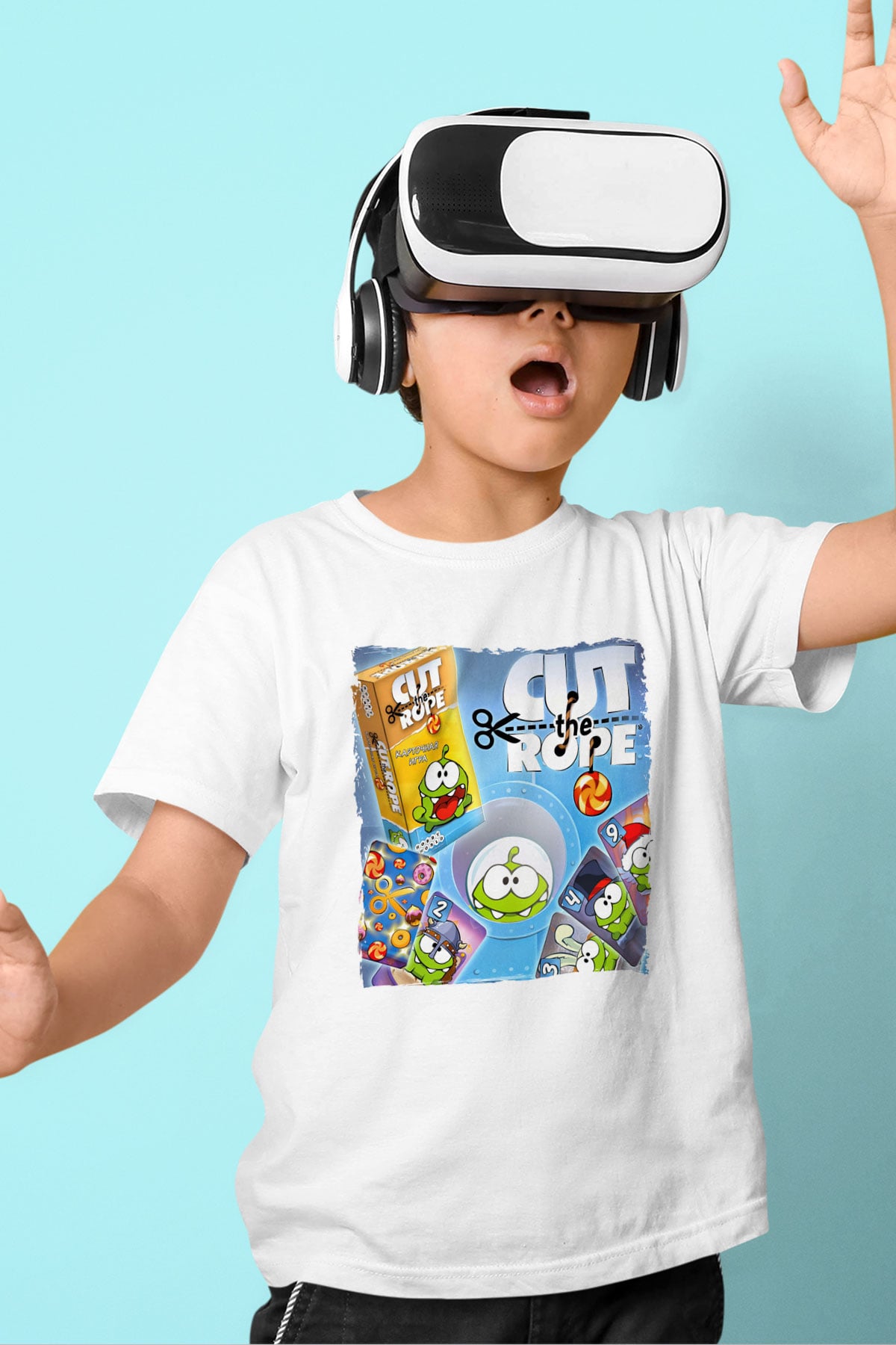 Cut the Rope Beyaz Unisex Çocuk Tişört
