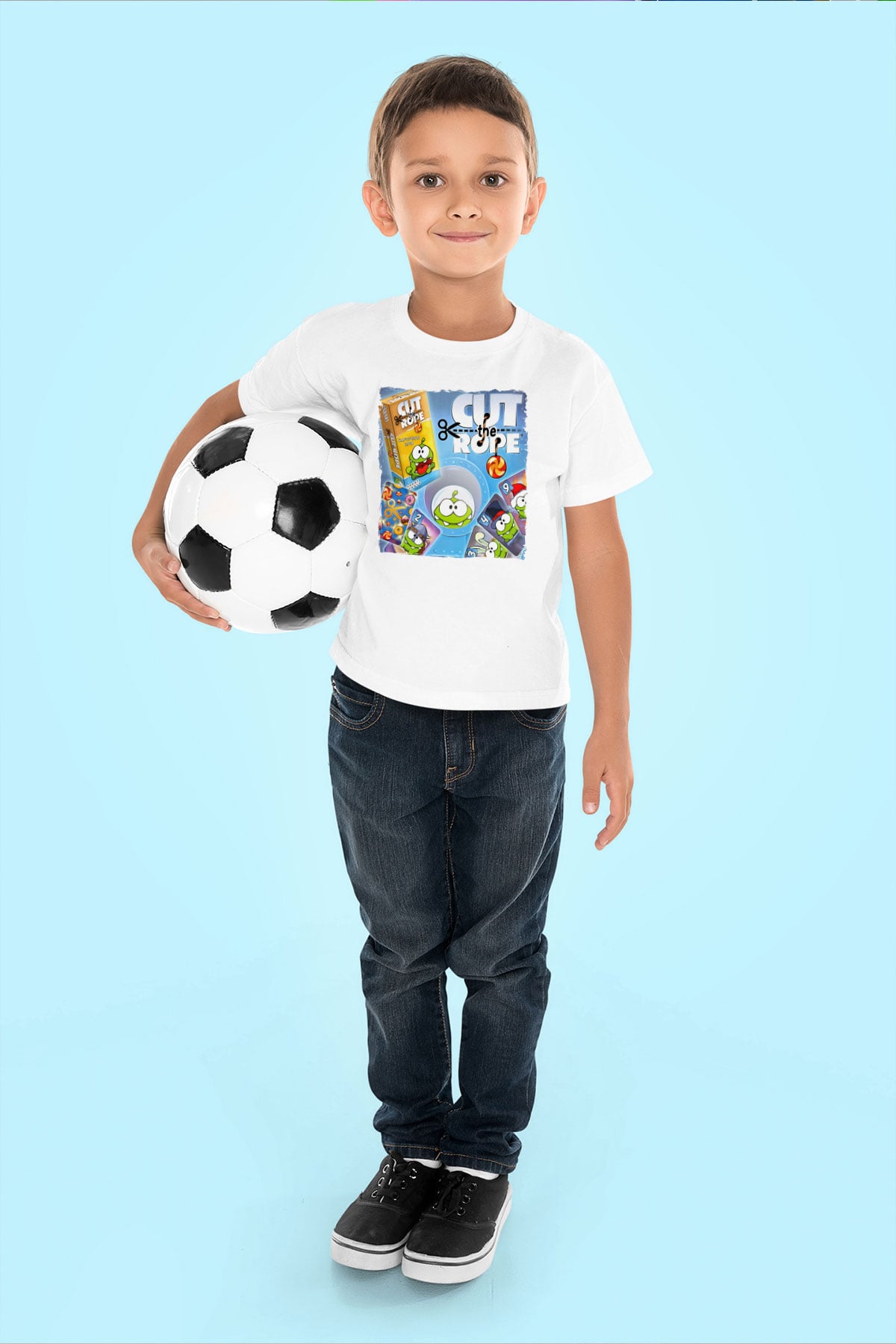 Cut the Rope Beyaz Unisex Çocuk Tişört