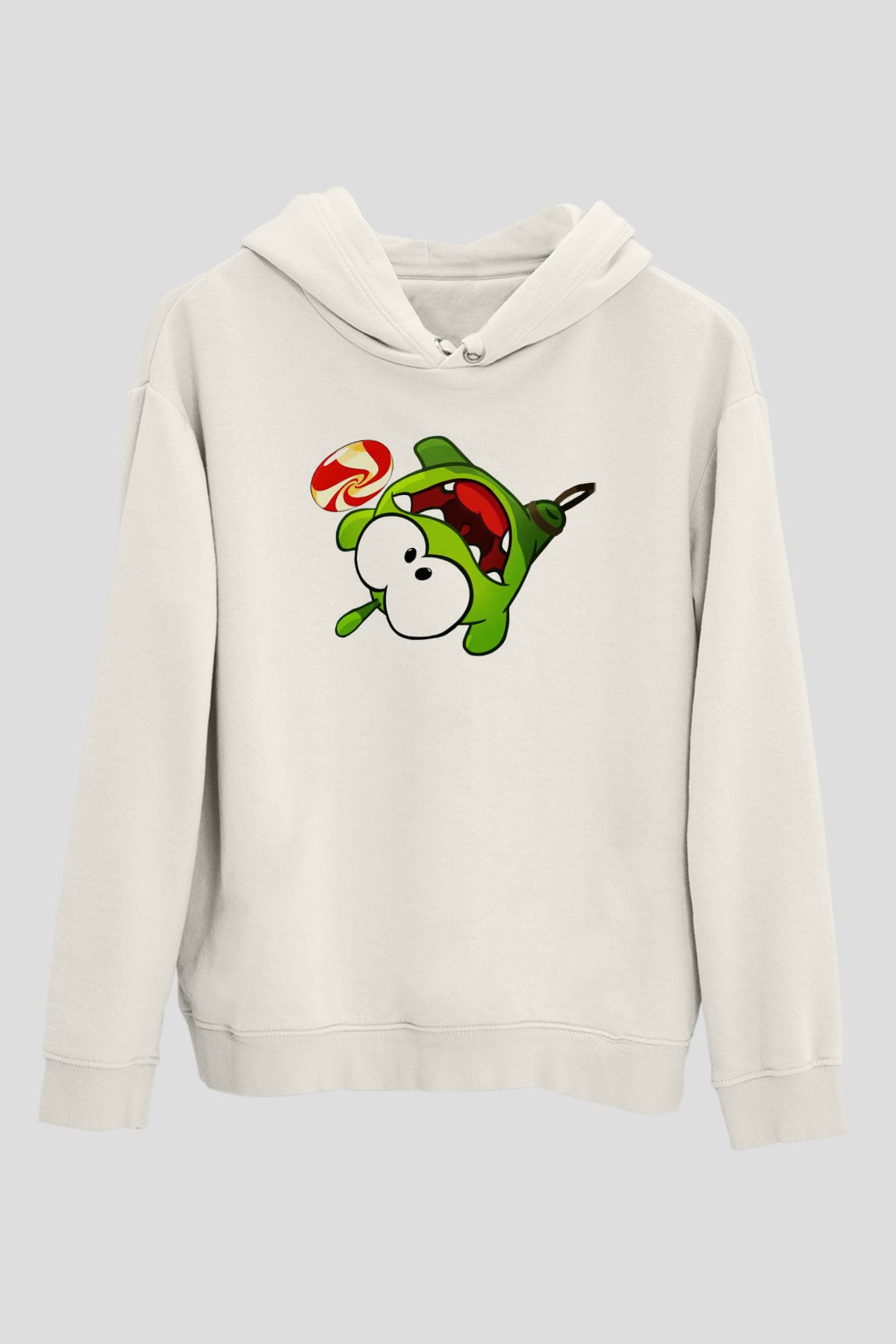 Cut the Rope Beyaz Unisex Kapşonlu Sweatshirt