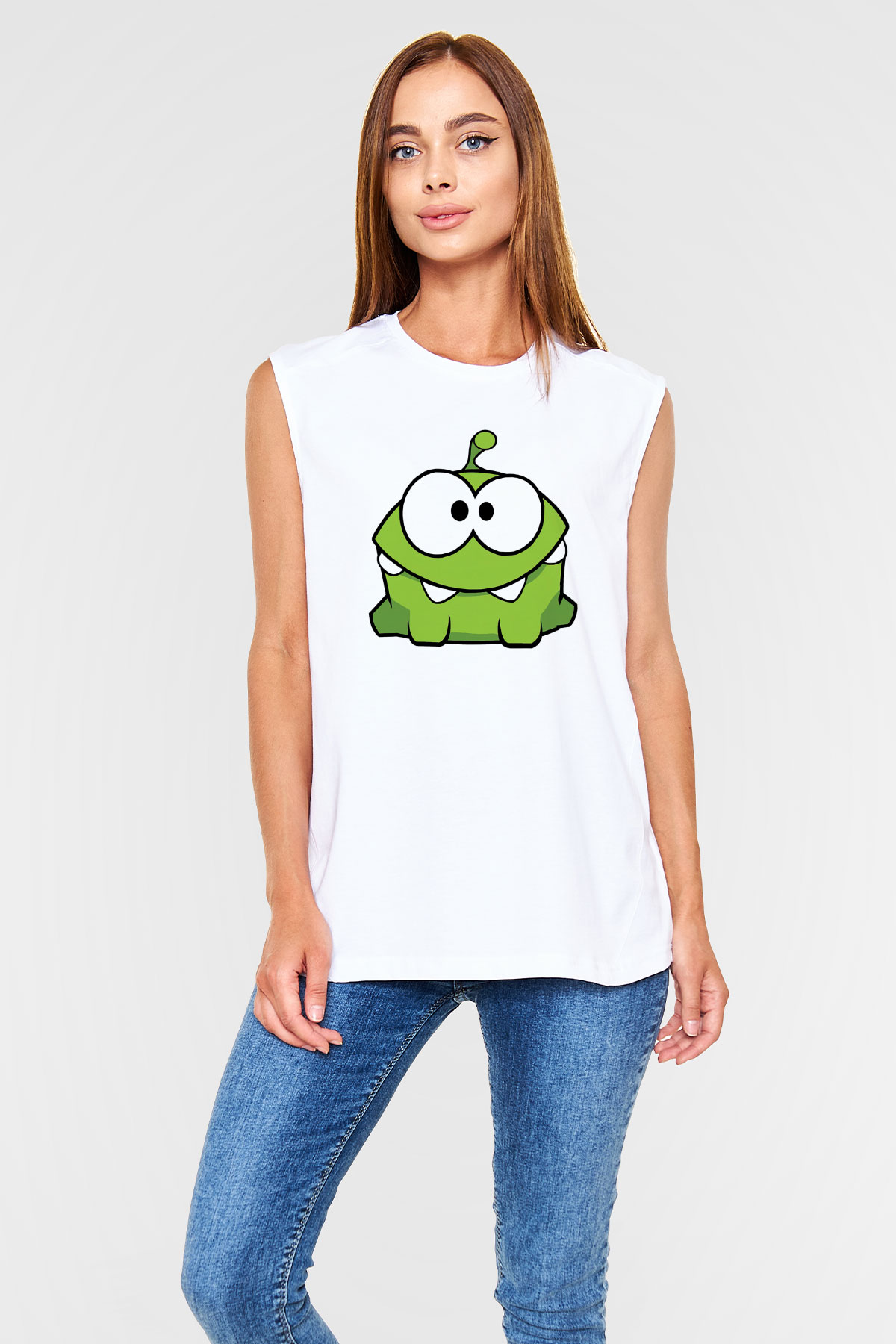 Cut the Rope Beyaz Unisex Kolsuz Tişört