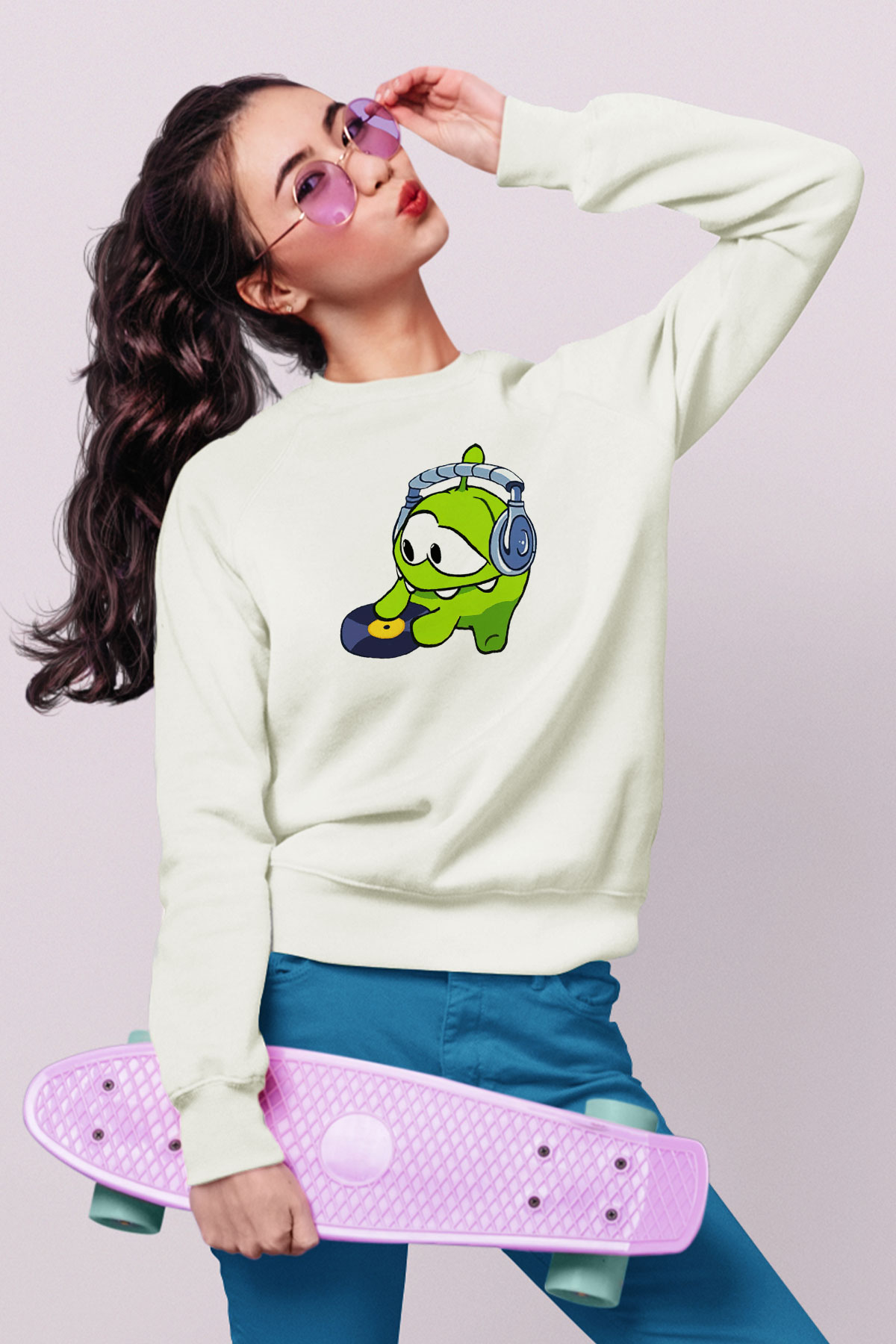 Cut the Rope Beyaz Unisex Sweatshirt