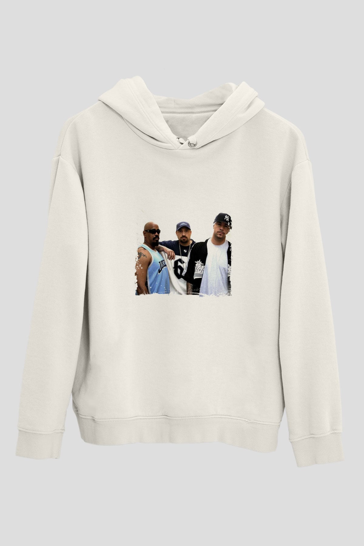 Cypress Hill Baskılı Unisex Beyaz Kapüşonlu Sweatshirt