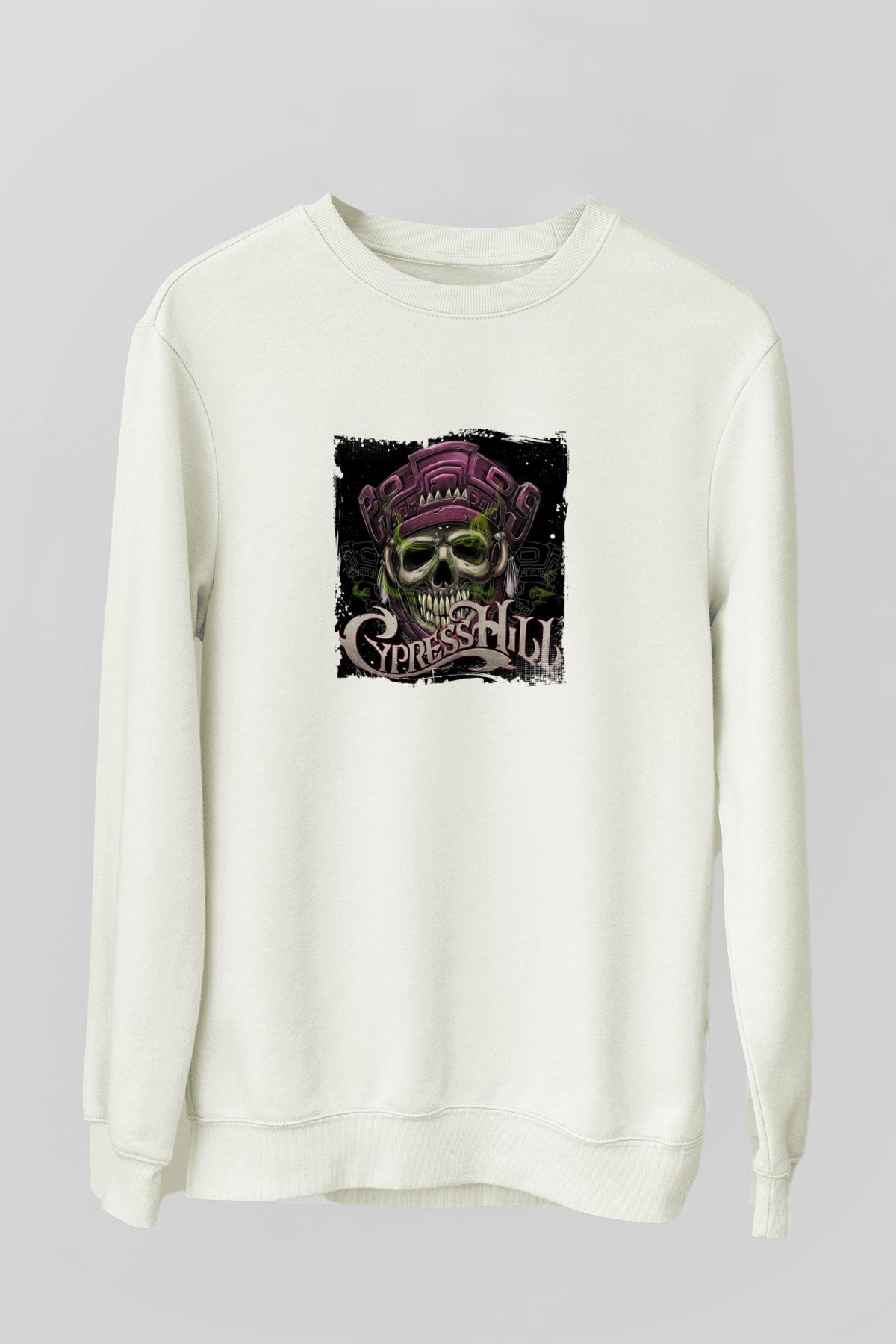 Cypress Hill Baskılı Unisex Beyaz Sweatshirt