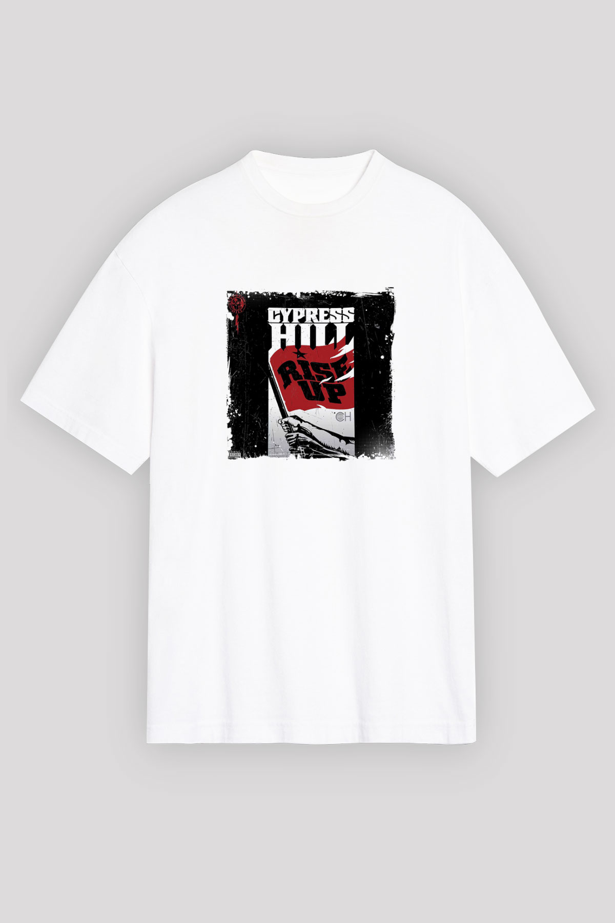 Cypress Hill Baskılı Oversize Beyaz Tişört
