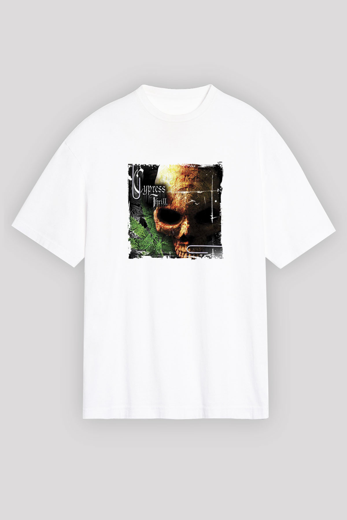 Cypress Hill Baskılı Oversize Beyaz Tişört