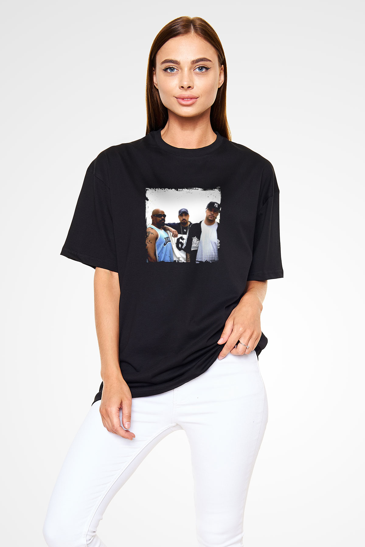 Cypress Hill Baskılı Unisex Oversize Siyah Tişört