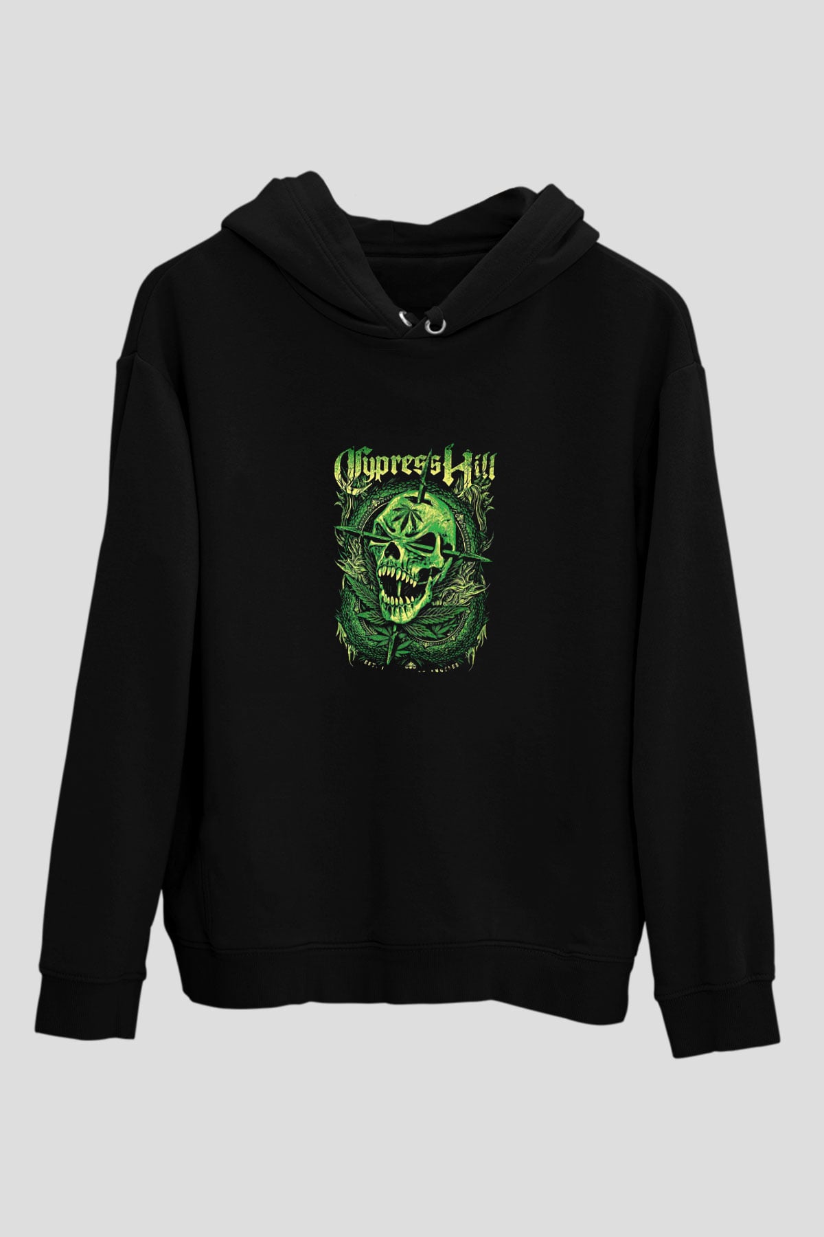 Cypress Hill Baskılı Unisex Siyah Hoodie