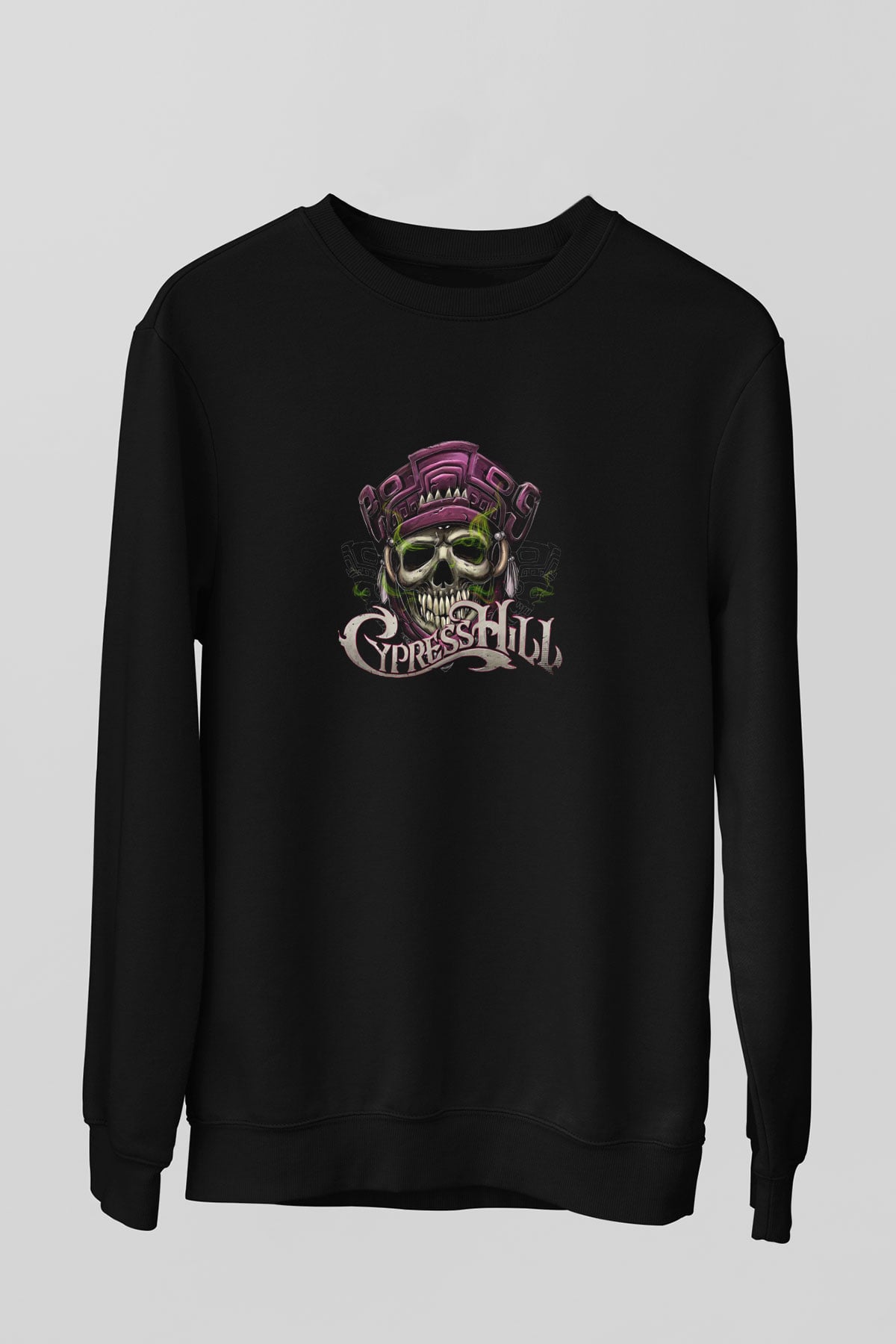 Cypress Hill Baskılı Unisex Siyah Sweatshirt