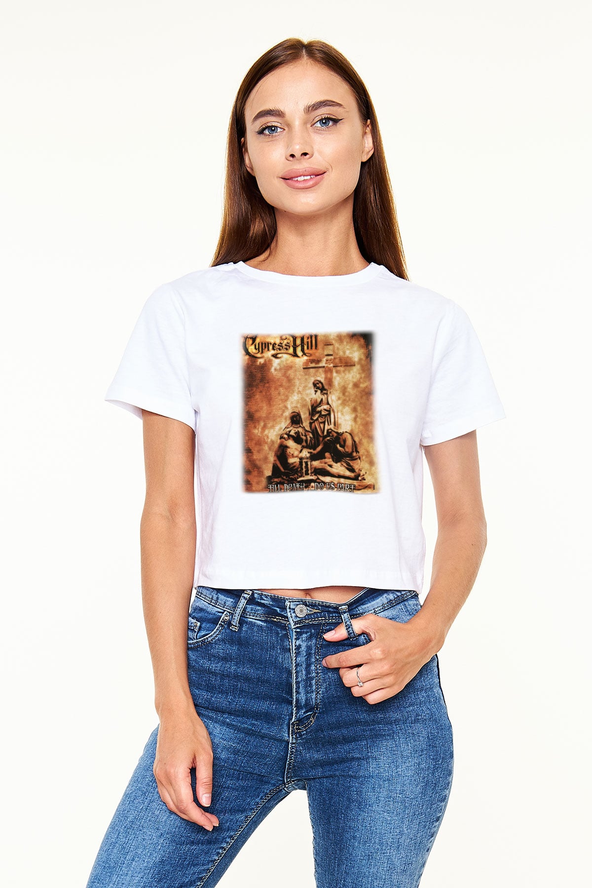 Cypress Hill Beyaz Croptop Tişört