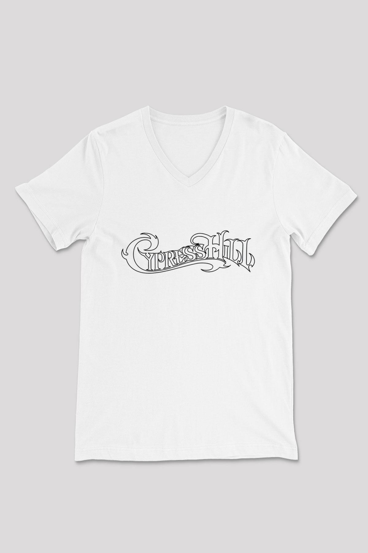 Cypress Hill Beyaz Unisex V Yaka Tişört T-Shirt