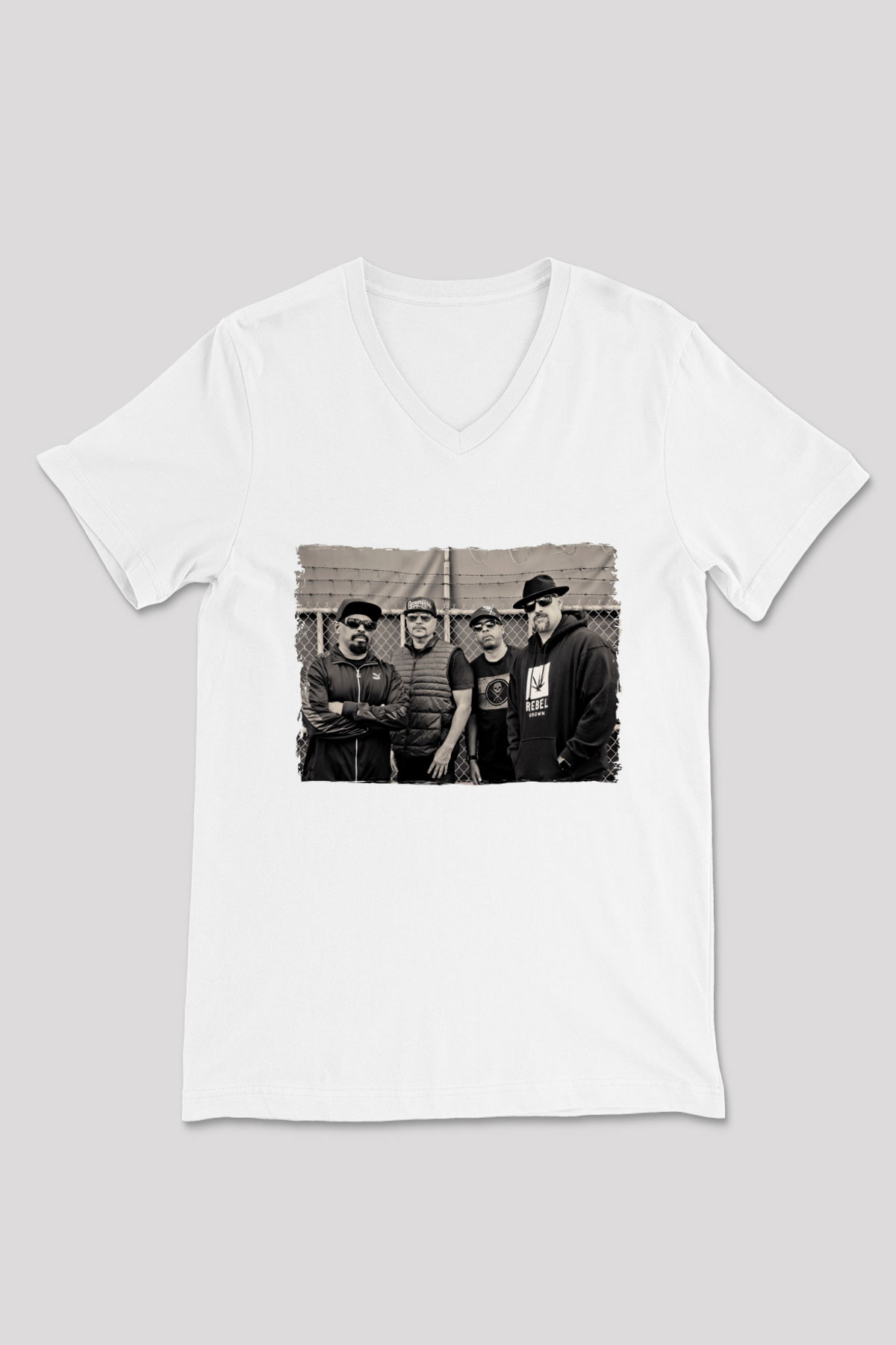 Cypress Hill Beyaz Unisex V Yaka Tişört