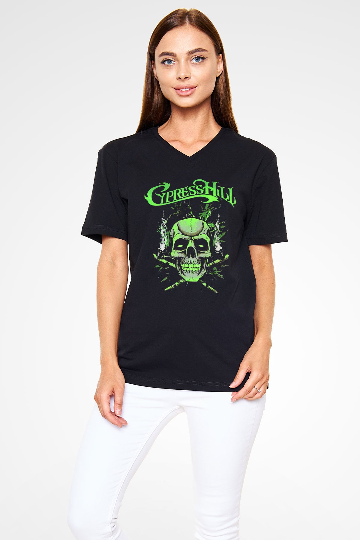 Cypress Hill Siyah Unisex V Yaka Tişört
