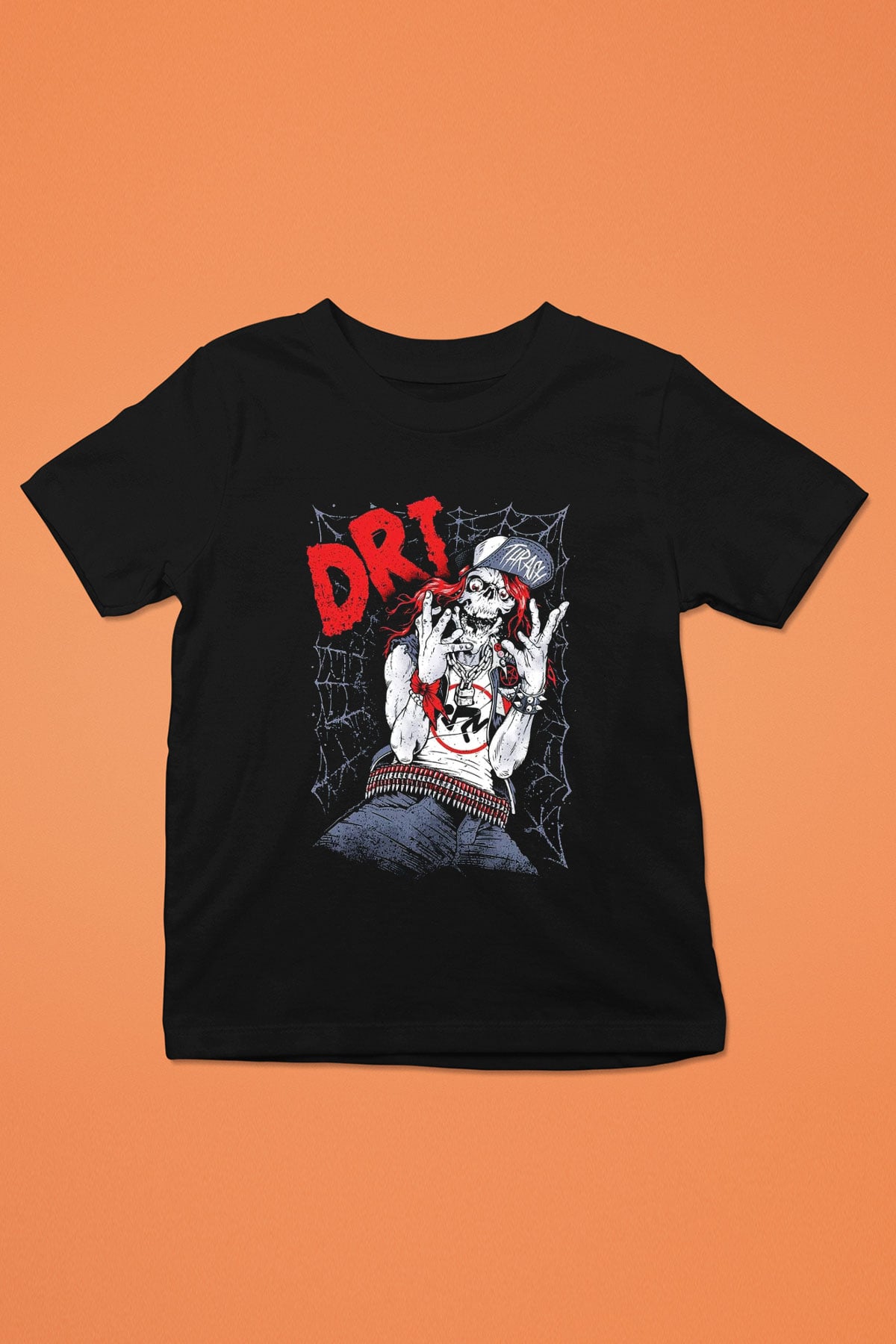 D.R.I Baskılı Siyah Unisex Çocuk Tişört