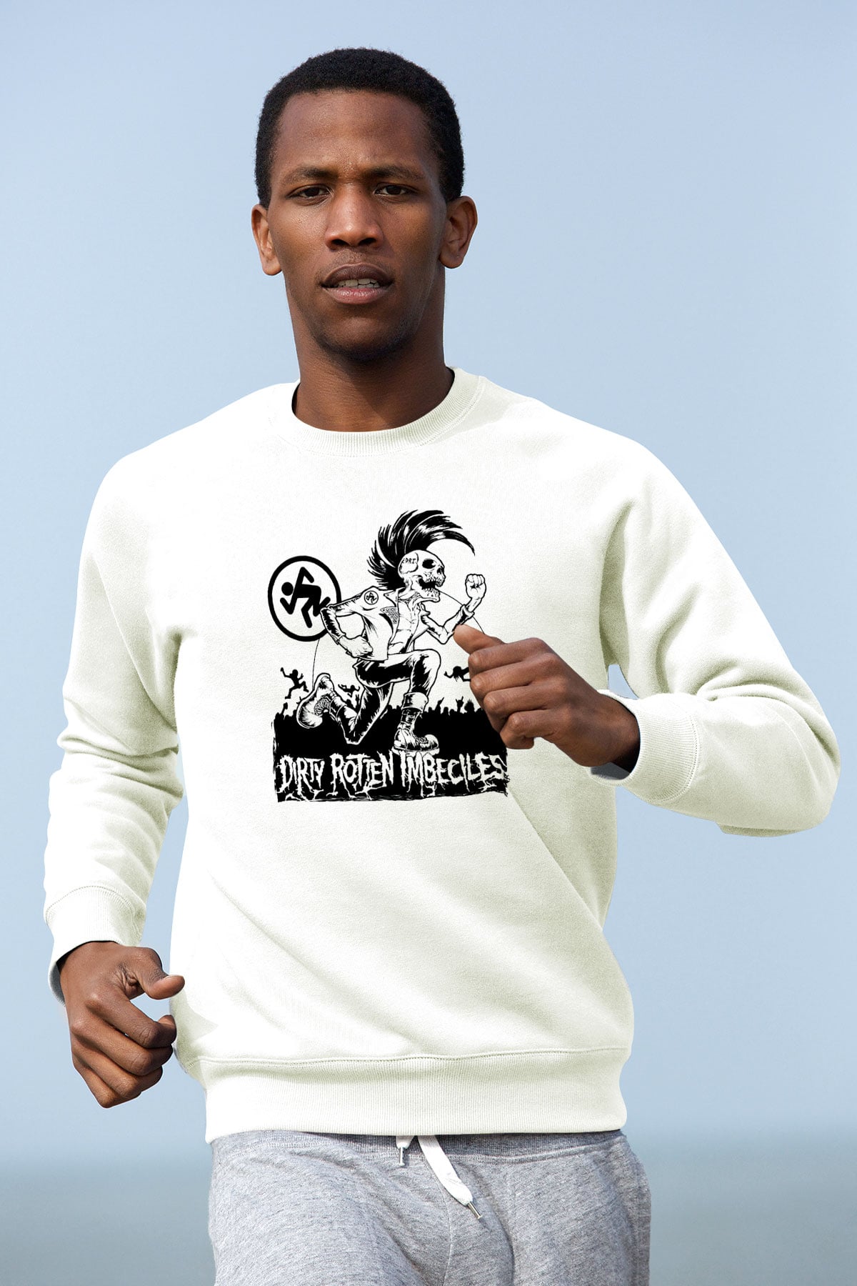 D.R.I Beyaz Unisex Sweatshirt