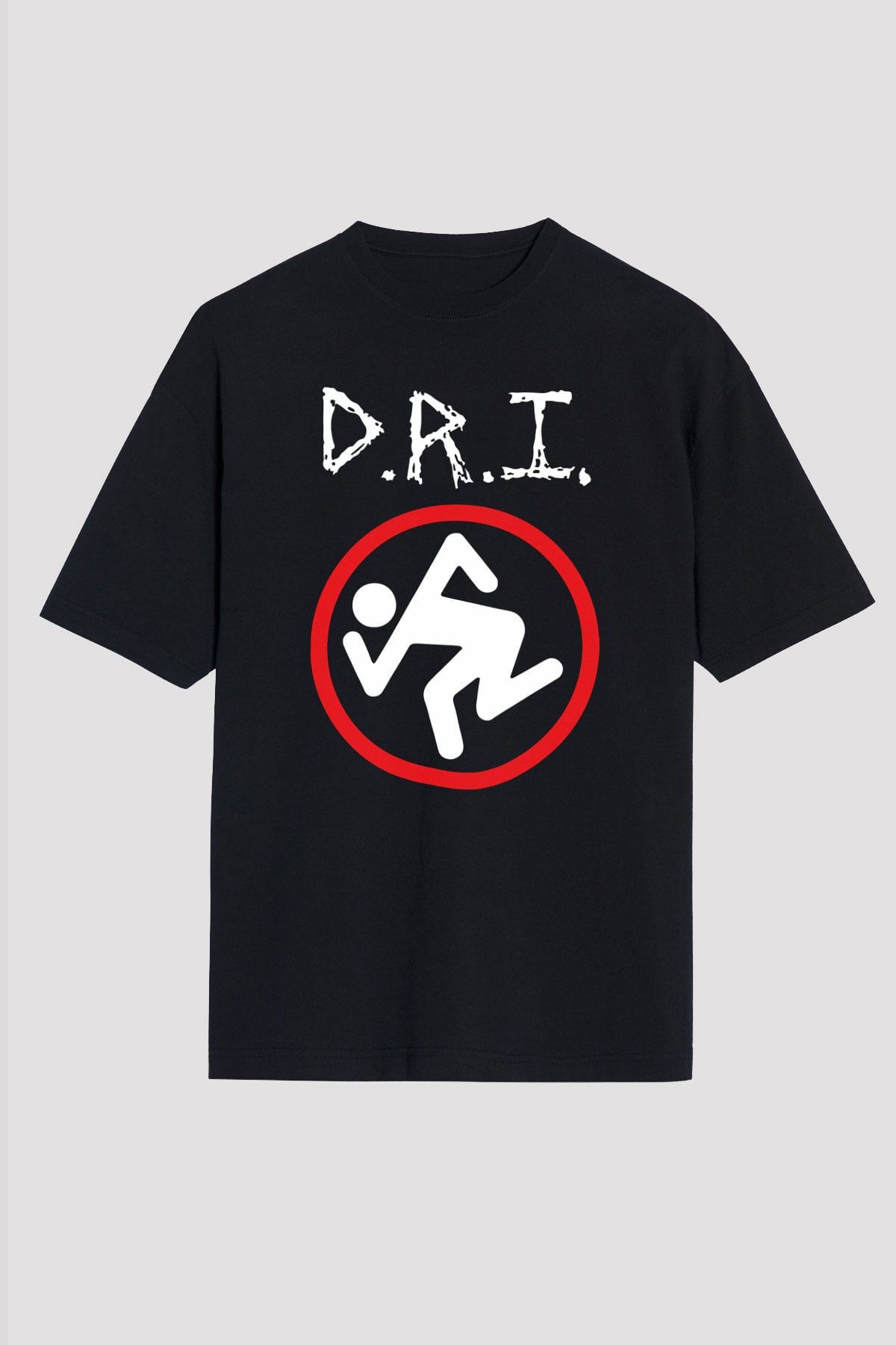 D.R.I Siyah Unisex Oversize Tişört T-Shirt