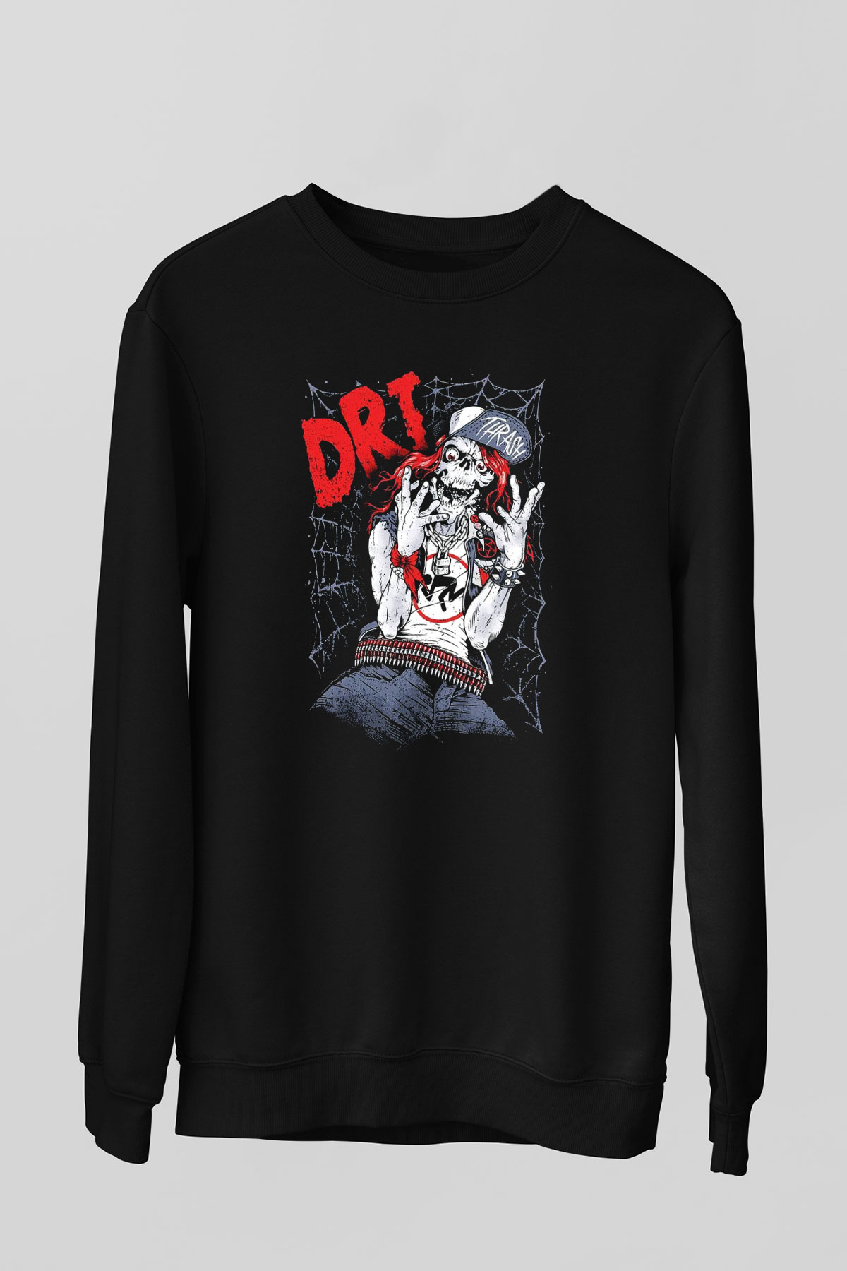 D.R.I Siyah Unisex Sweatshirt