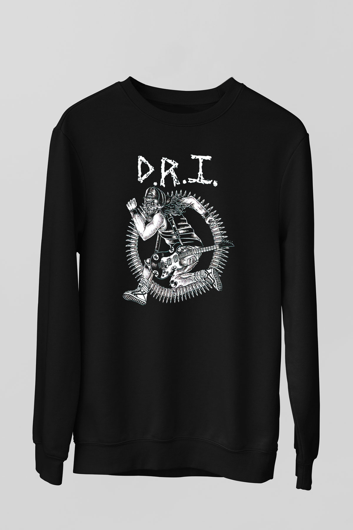 D.R.I Siyah Unisex Sweatshirt