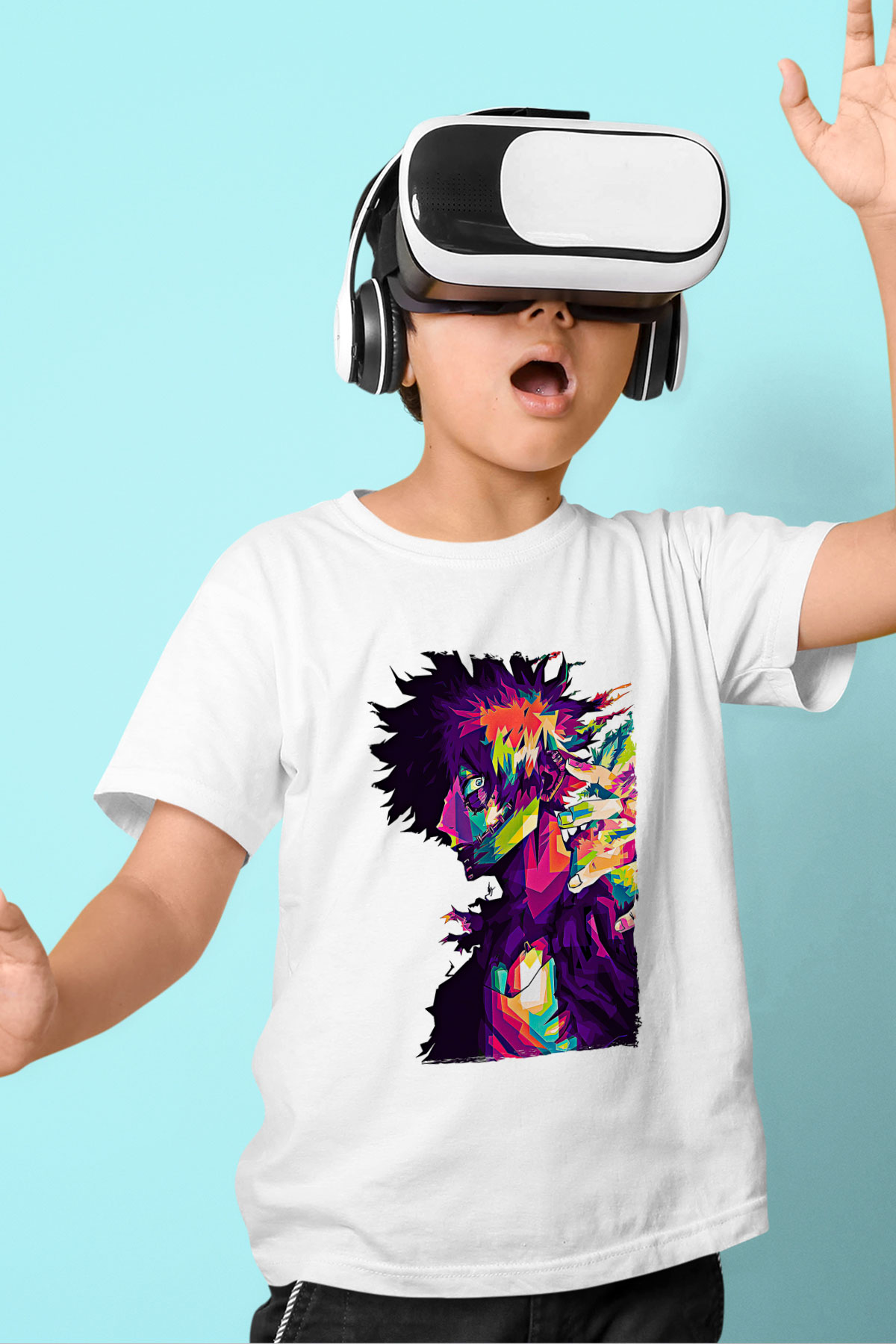 Dabi Baskılı Beyaz Unisex Beyaz Çocuk Tişört - Tshirt