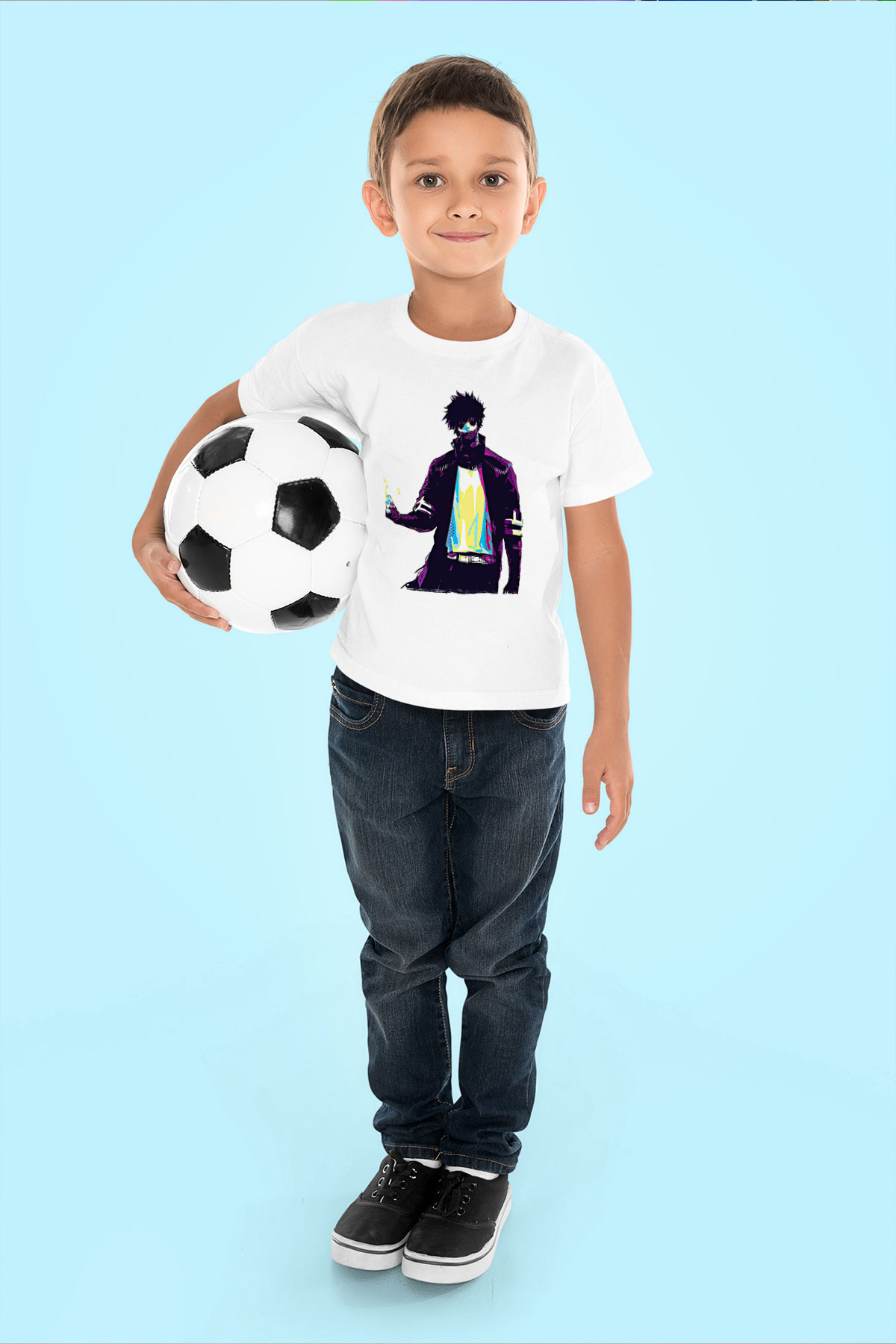Dabi Baskılı Beyaz Unisex Beyaz Çocuk Tişört - Tshirt