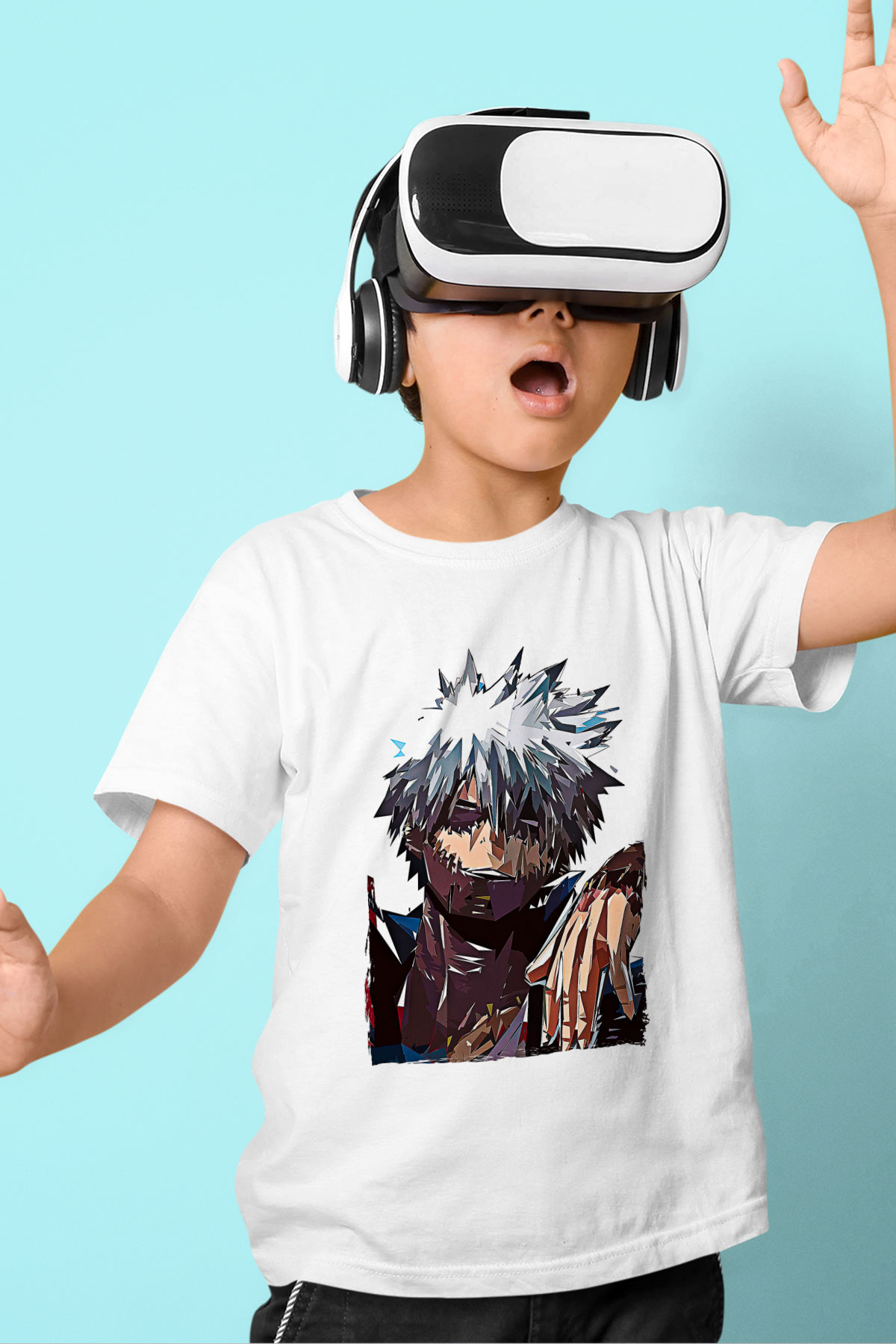 Dabi Baskılı Beyaz Unisex Beyaz Çocuk Tişört - Tshirt