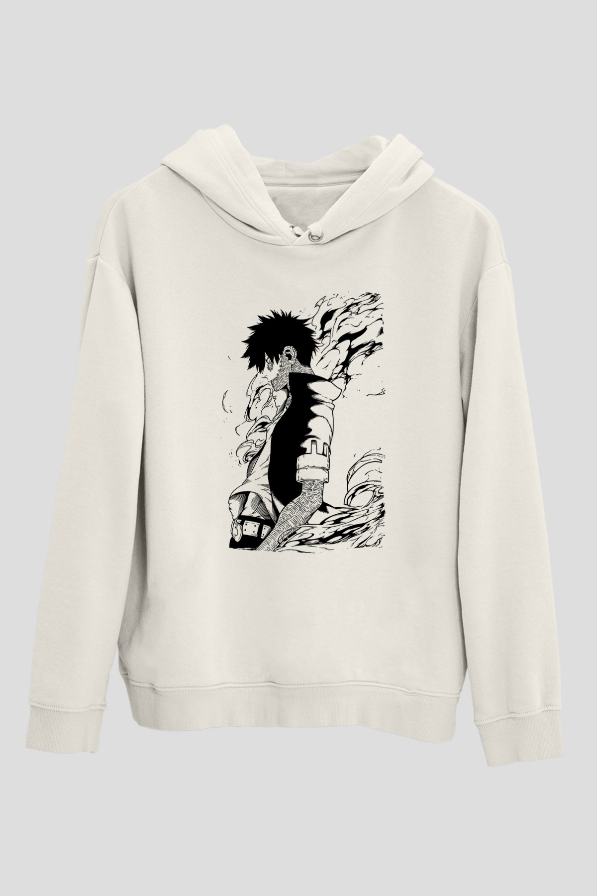 Dabi Baskılı Beyaz Unisex Hoodie