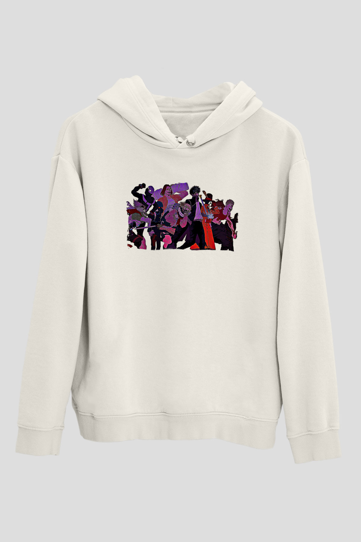 Dabi Baskılı Beyaz Unisex Hoodie