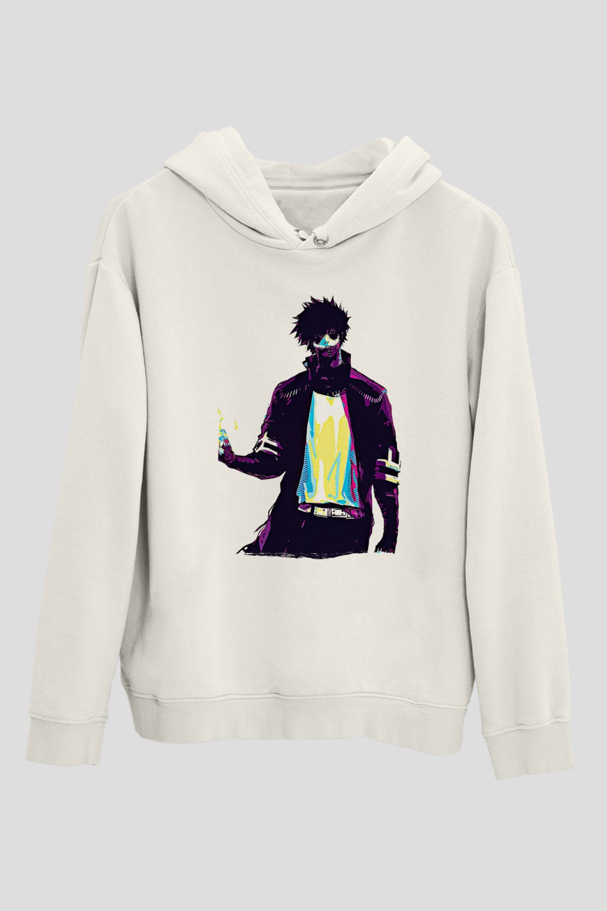 Dabi Baskılı Beyaz Unisex Hoodie