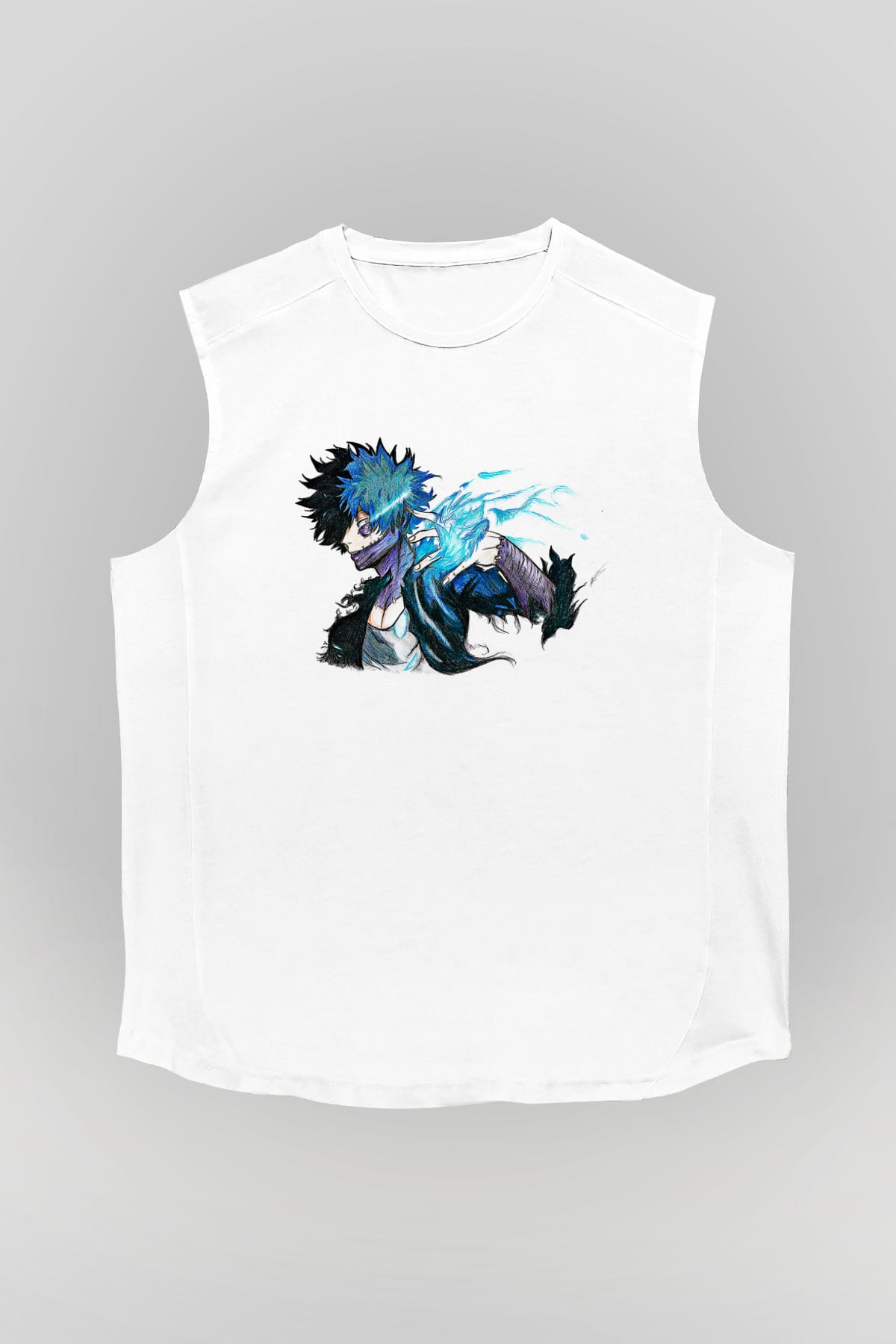 Dabi Baskılı Beyaz Unisex Kolsuz Tişört - Tshirt