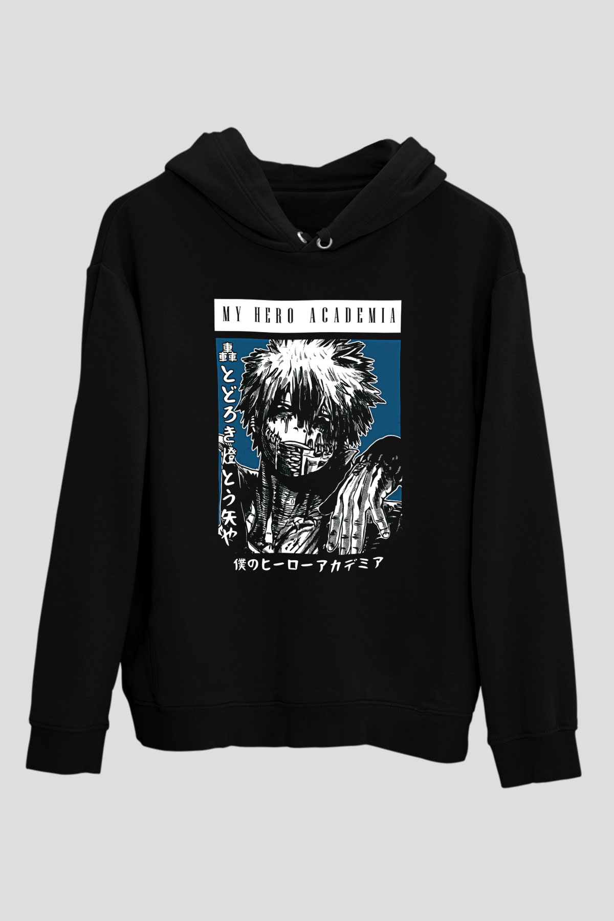 Dabi Baskılı Unisex Siyah Hoodie