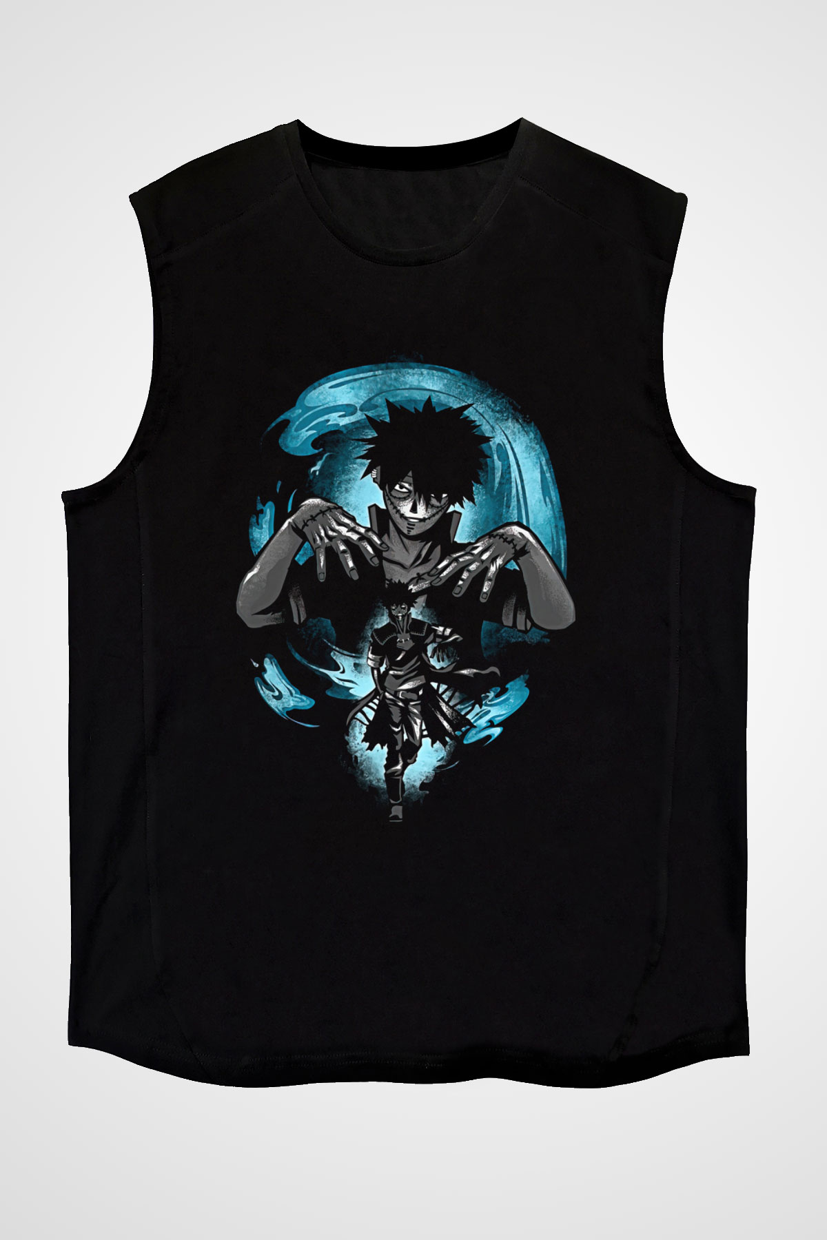 Dabi Baskılı Unisex Siyah Kolsuz Tişört - Tshirt