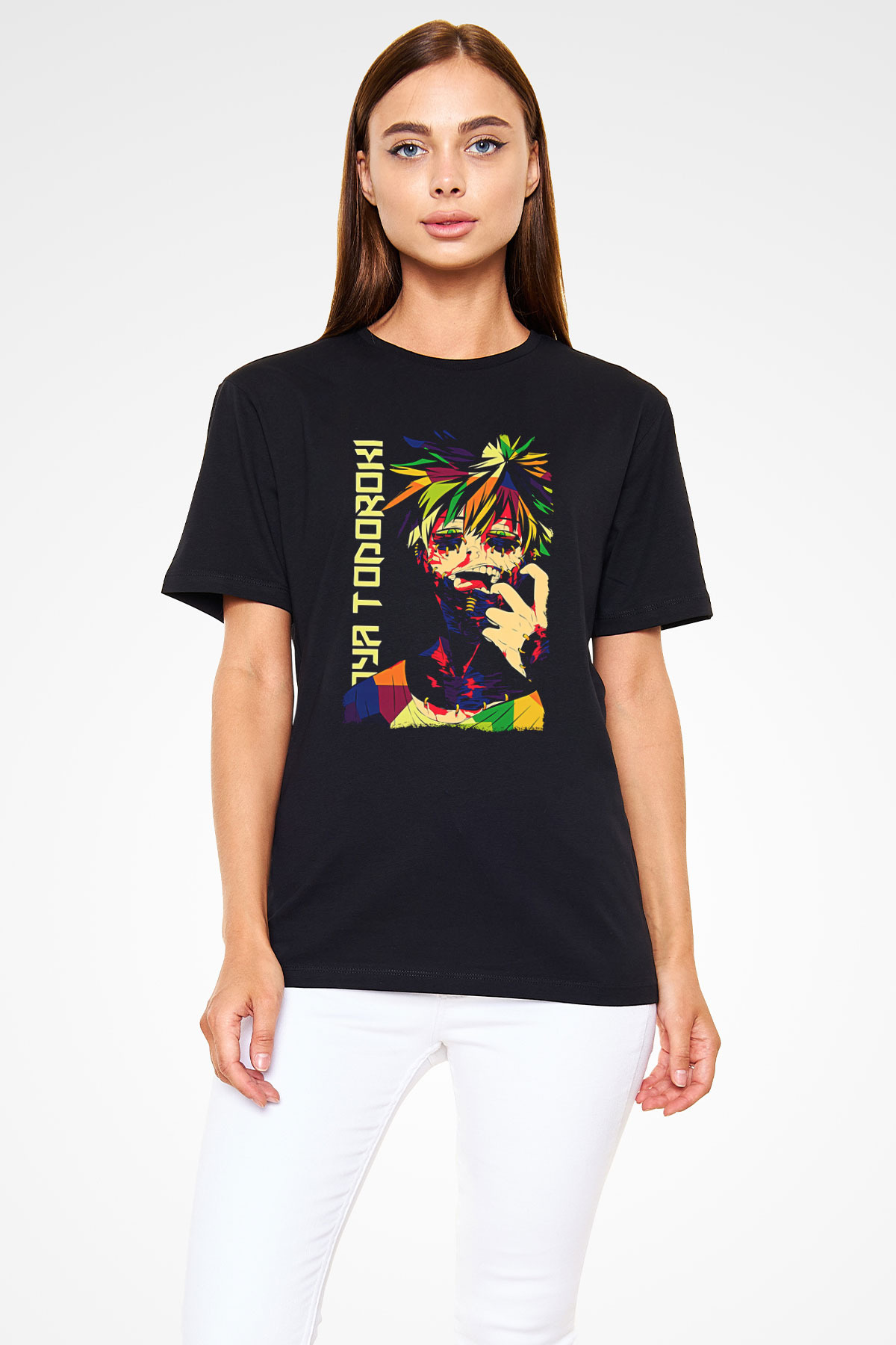 Dabi Baskılı Unisex Siyah Tişört - Tshirt