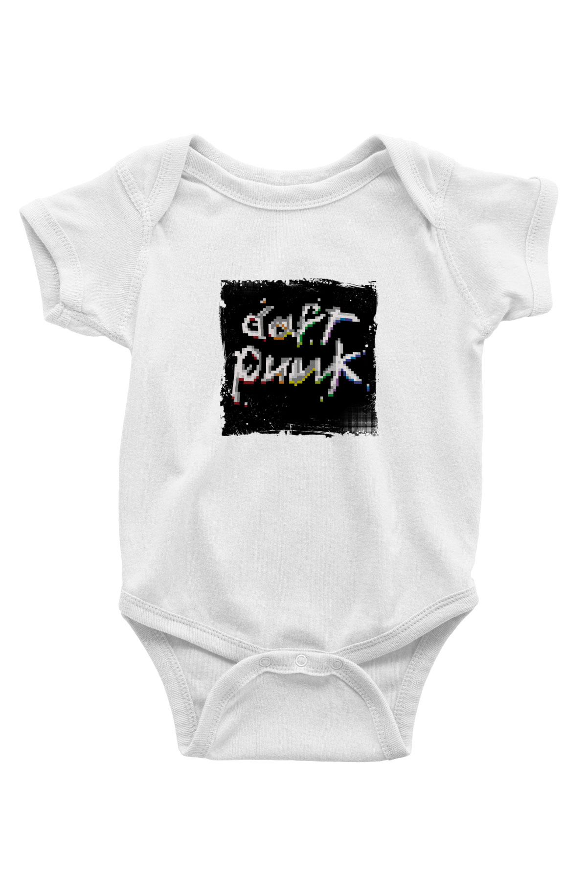 Daft Punk Baskılı Beyaz Bebek Body - Zıbın
