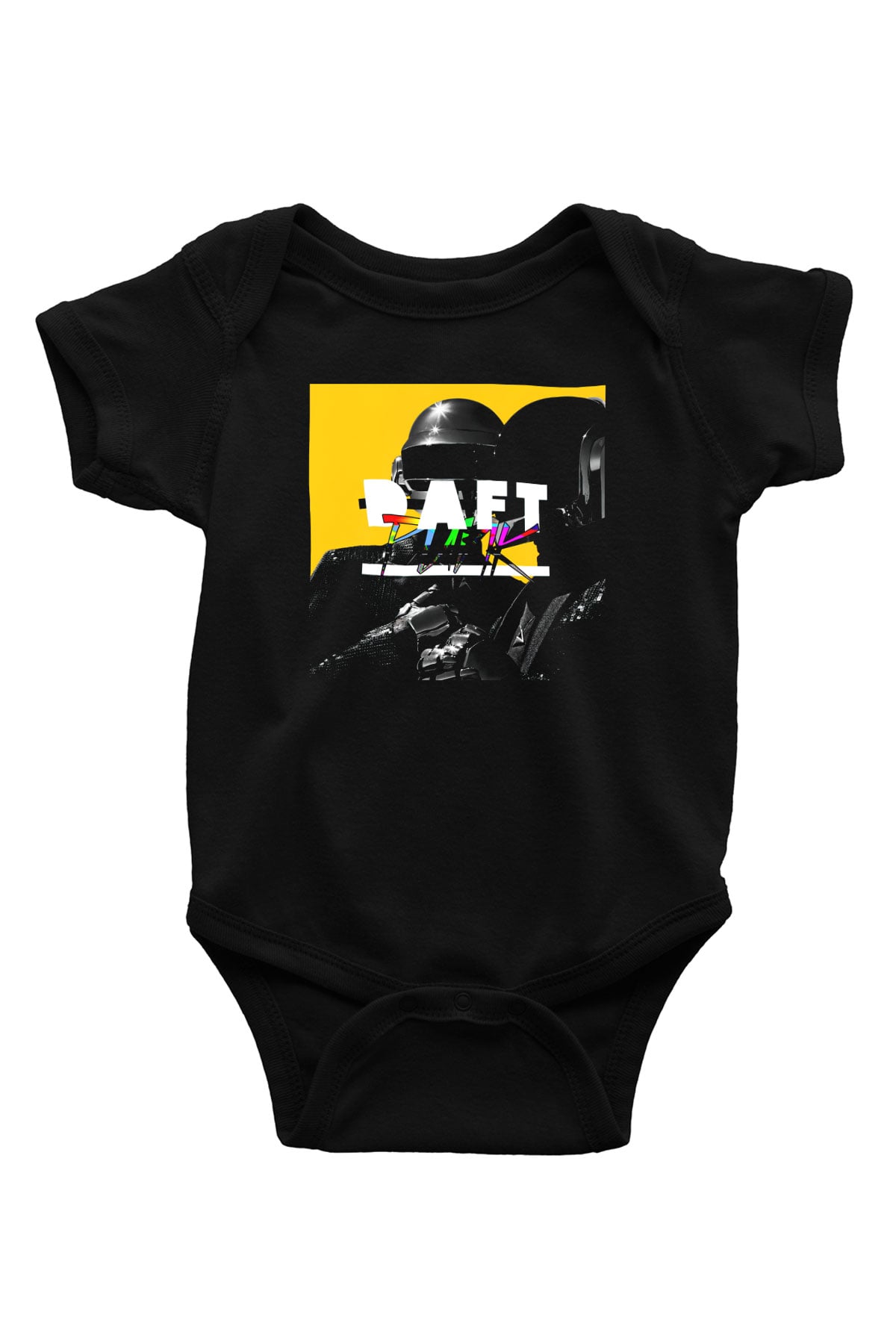 Daft Punk Baskılı Siyah Bebek Body - Zıbın