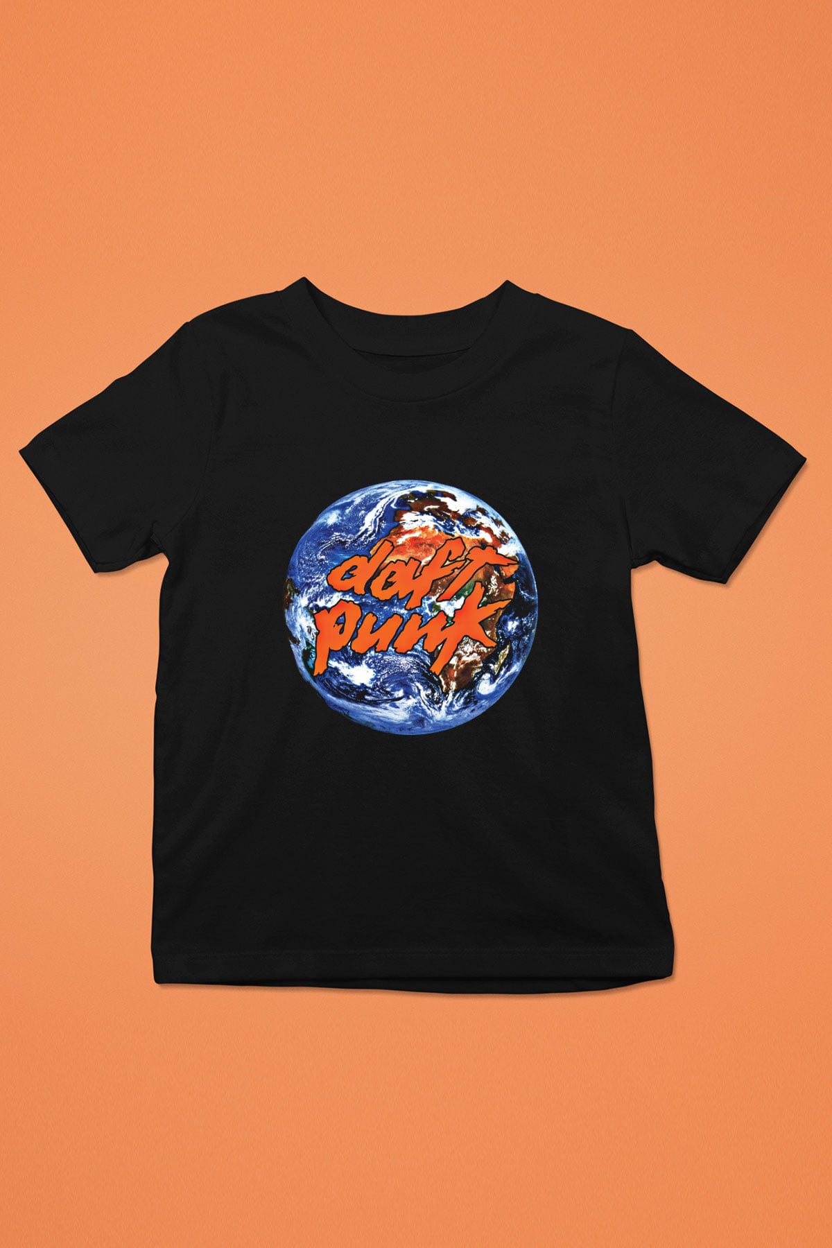 Daft Punk Baskılı Unisex Siyah Çocuk Tişört