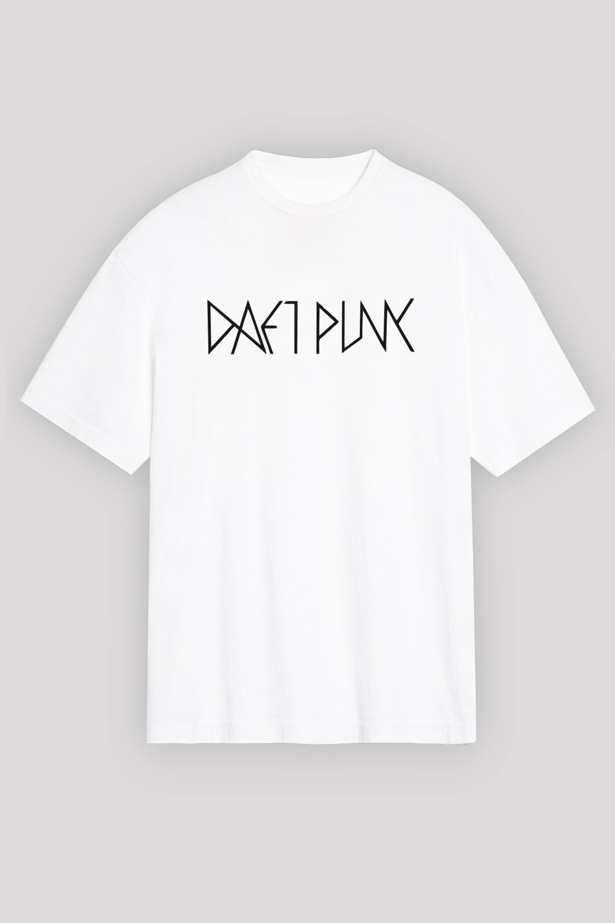 Daft Punk Beyaz Unisex Oversize Tişört T-Shirt