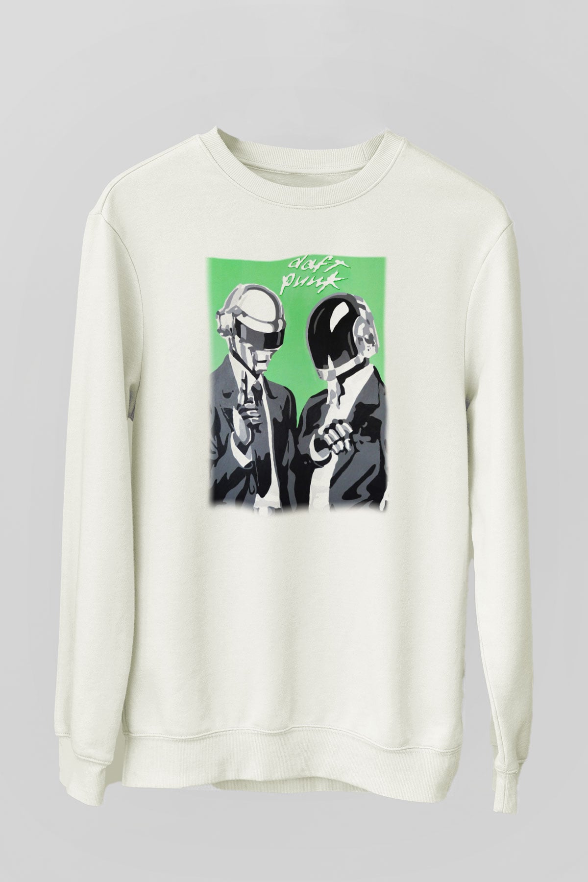 Daft Punk Beyaz Unisex Sweatshirt